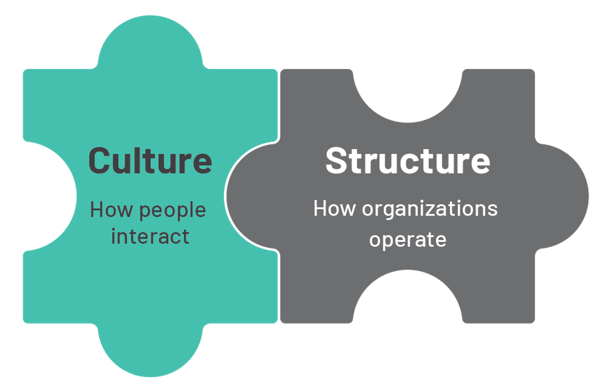 Puzzle pieces: Culture + Structure