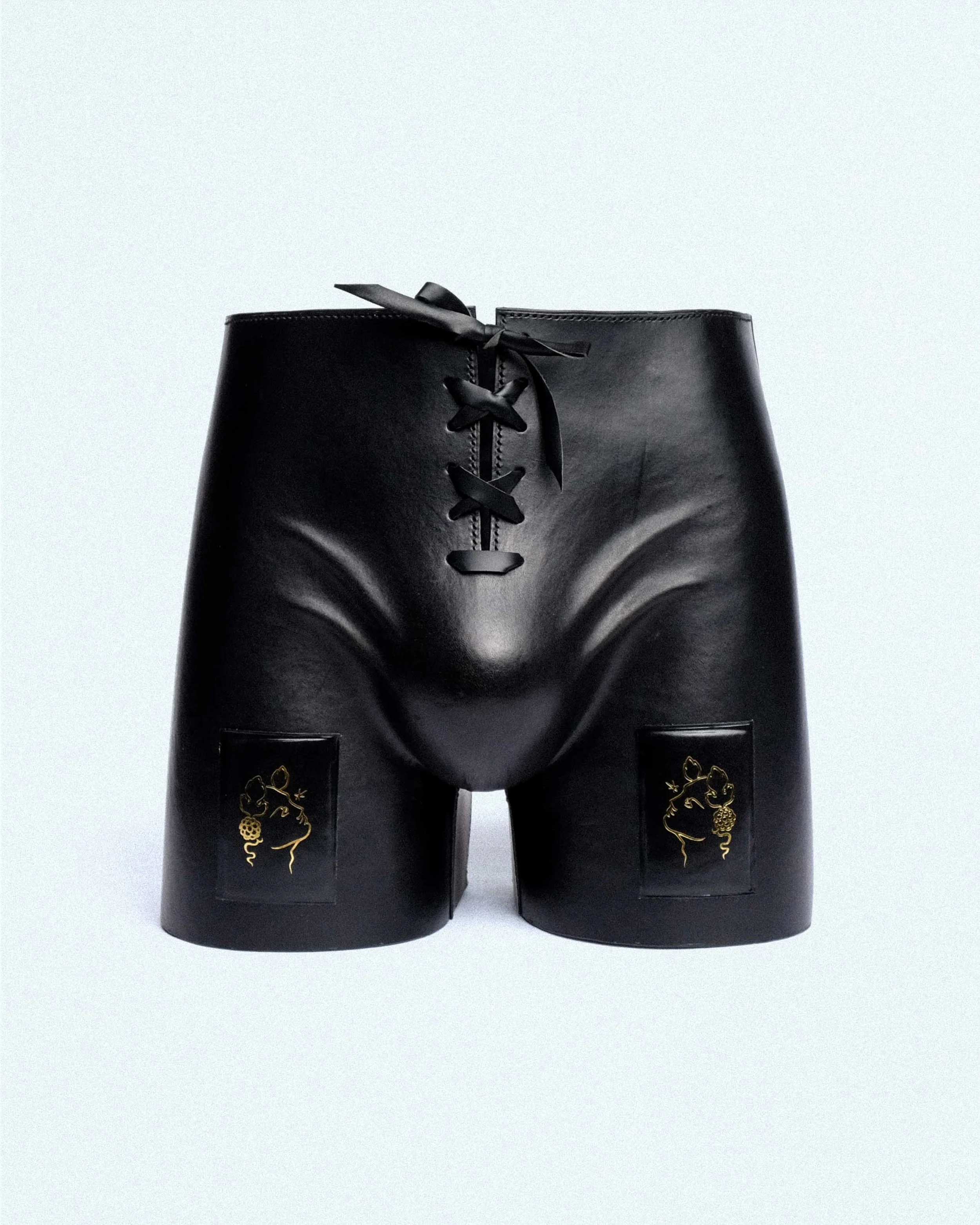 Enhanced Short in Black Leather