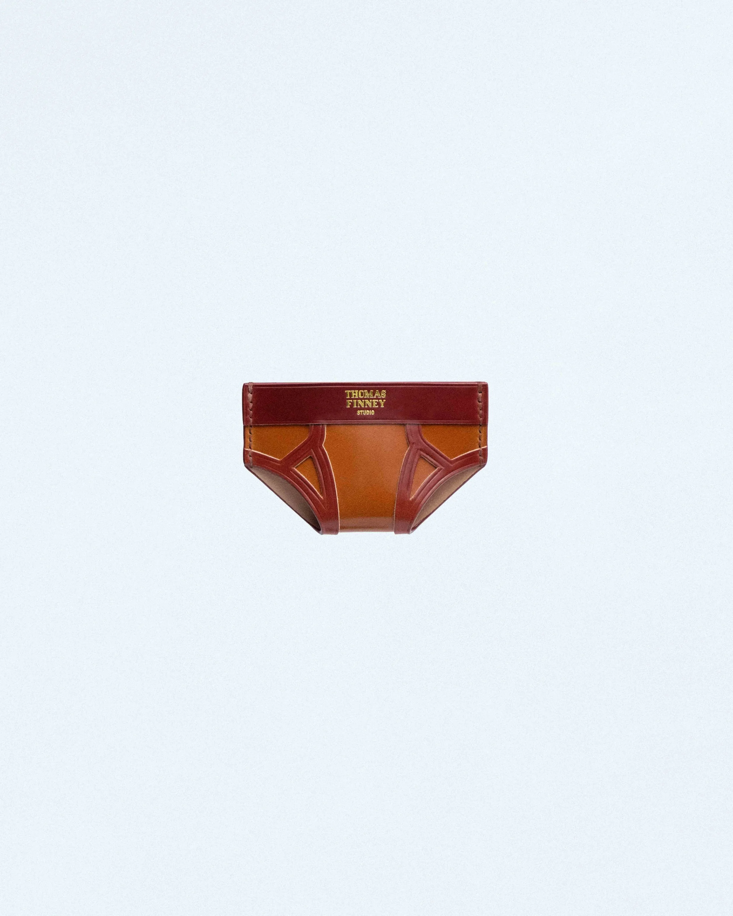 Brief Card Case in Brown Cordovan