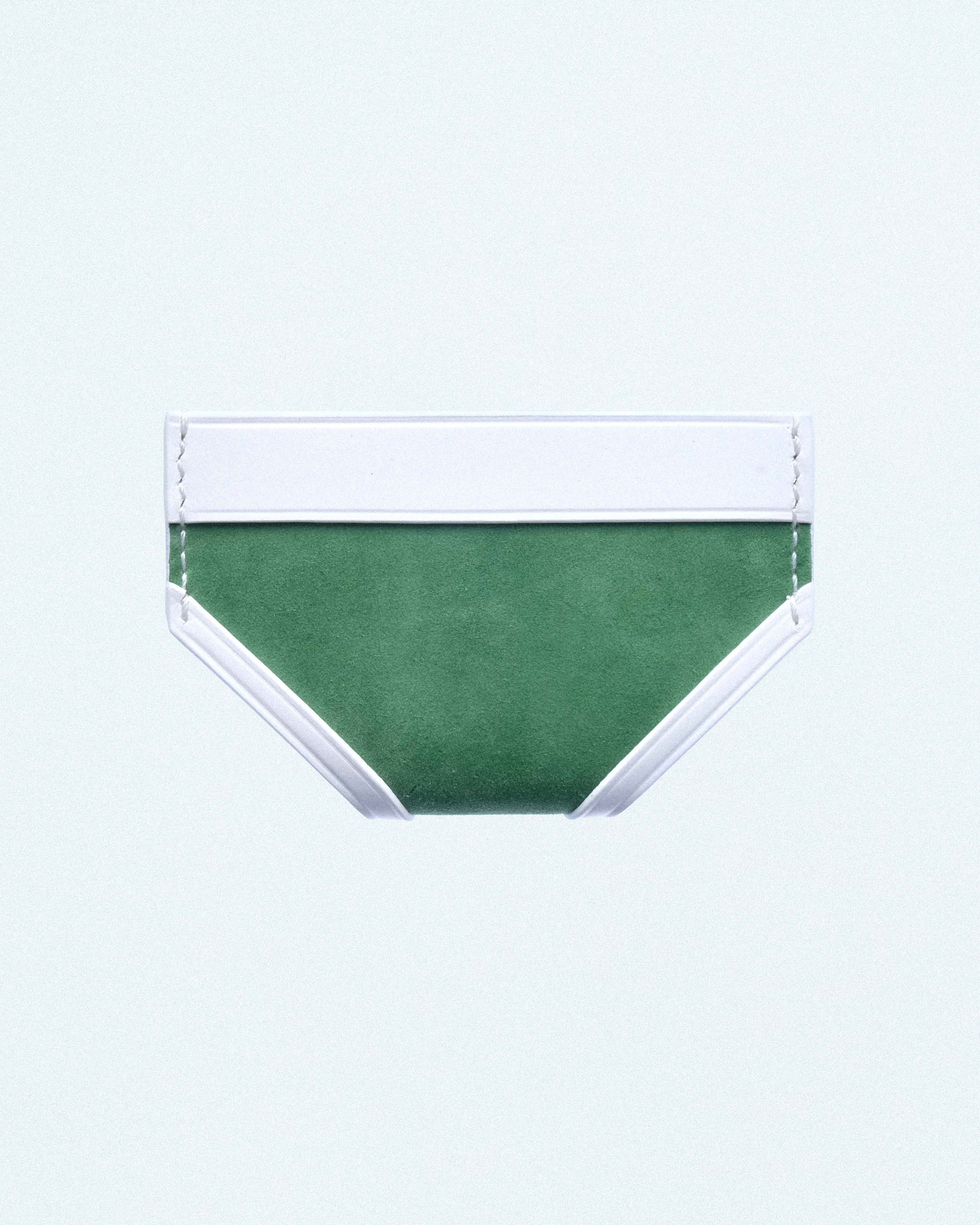 BRIEF CARD CASE IN GREEN SUEDE WITH WHITE TRIM-4.jpg