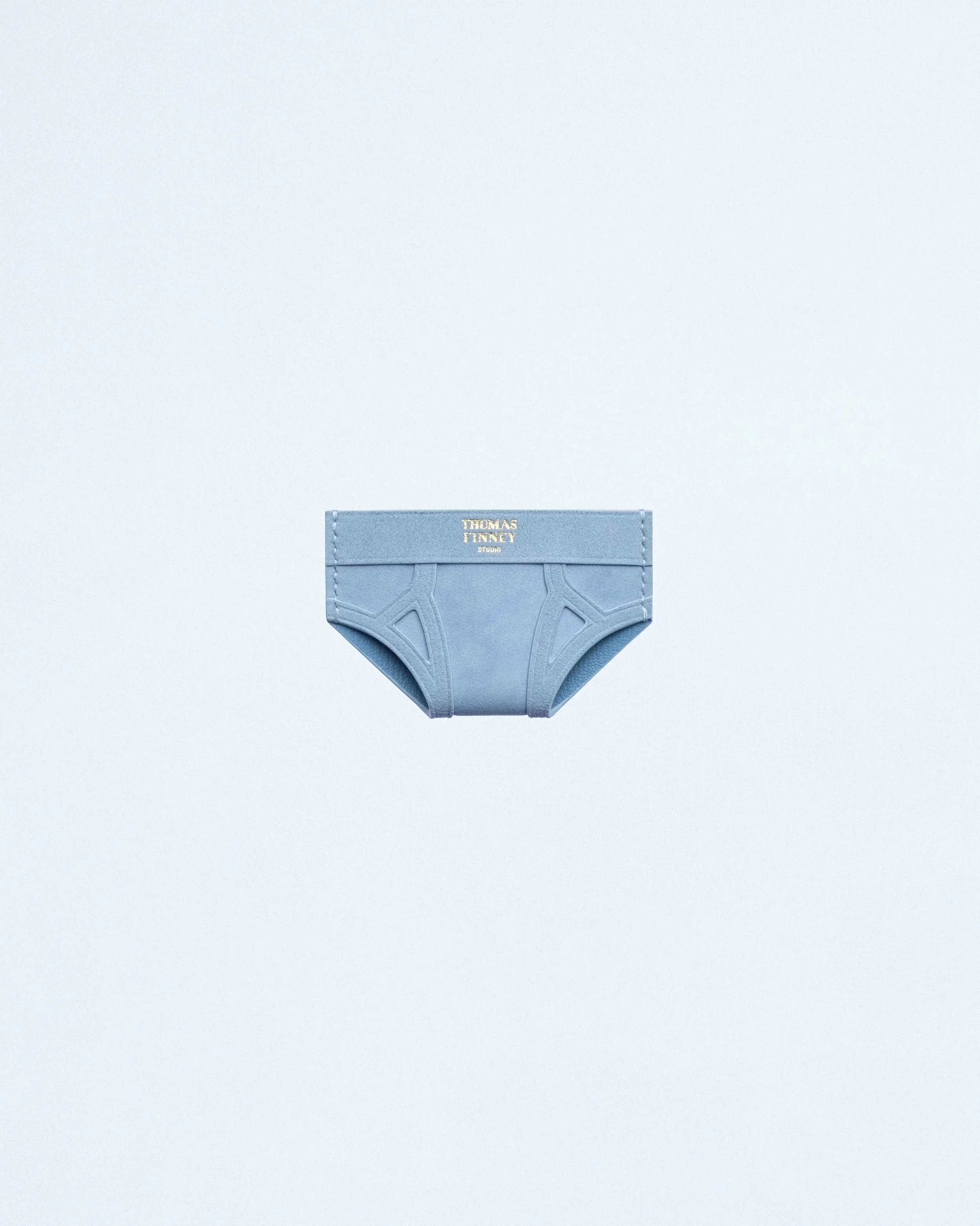 Brief Card Case in Indigo Suede