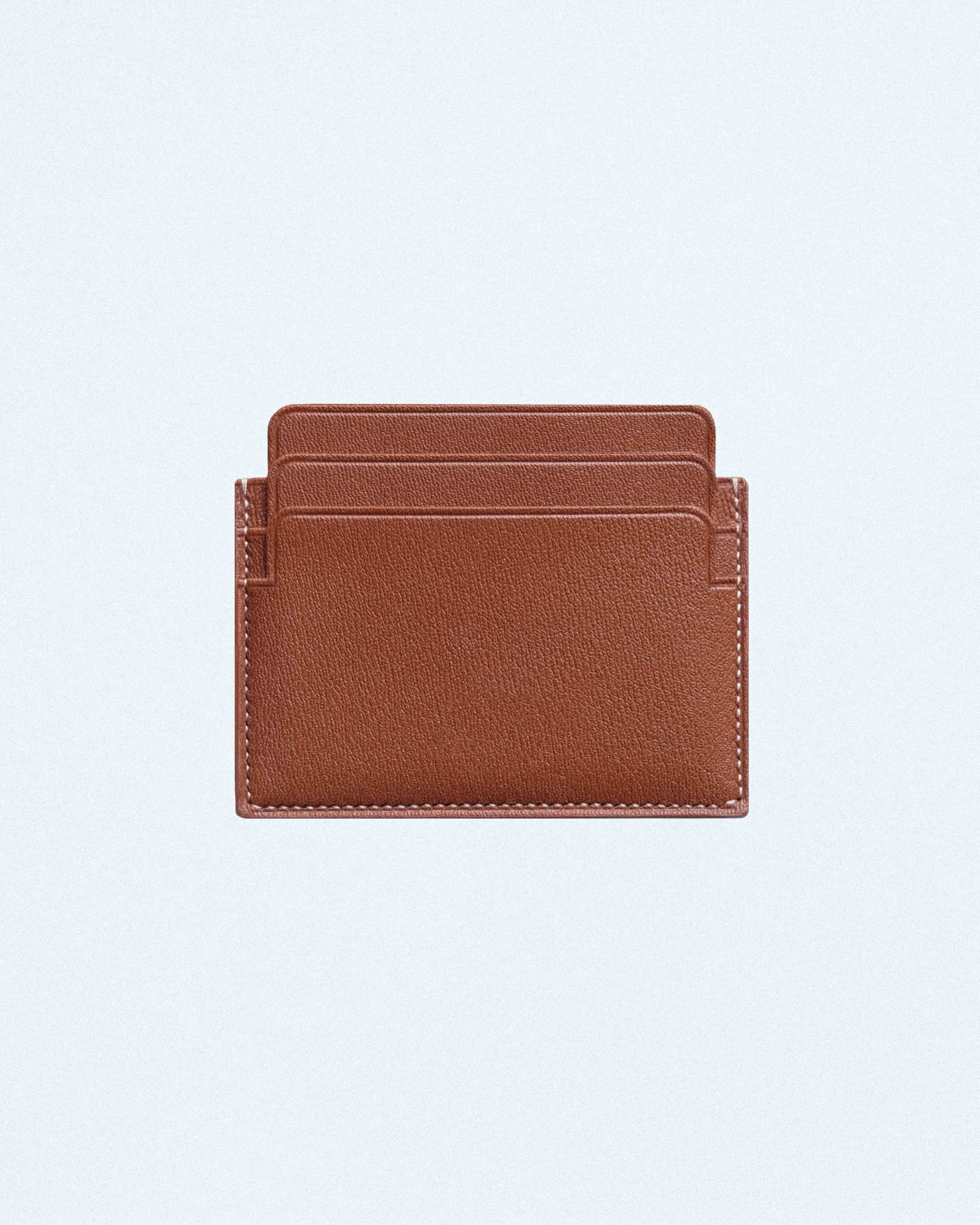 DISCREET CARD CASE IN BROWN CHEVRE-1.jpg