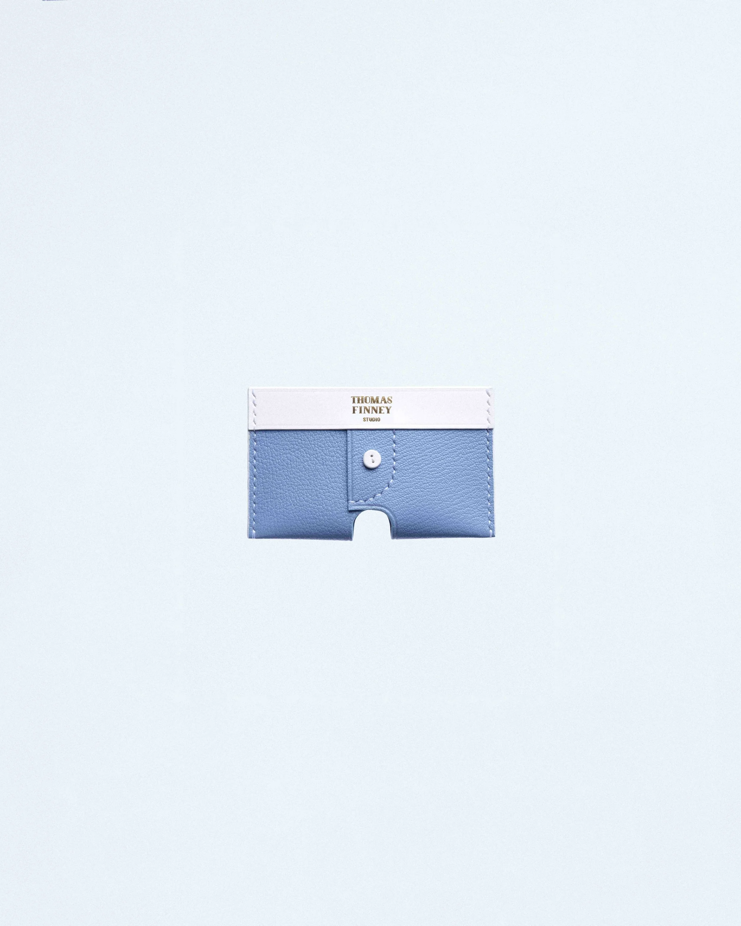 Boxer Card Case in Blue Chevre