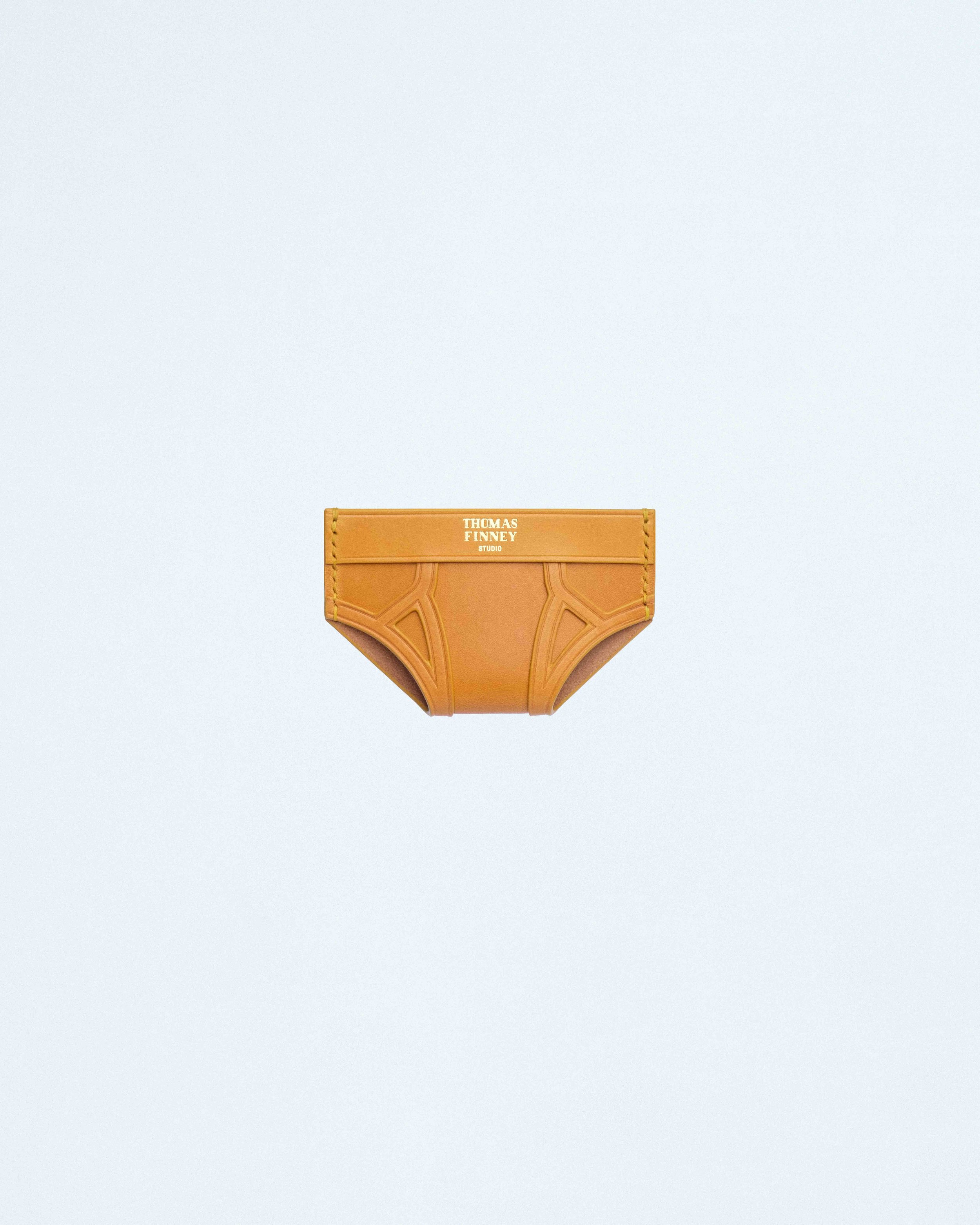 Brief Card Case in Yellow Leather
