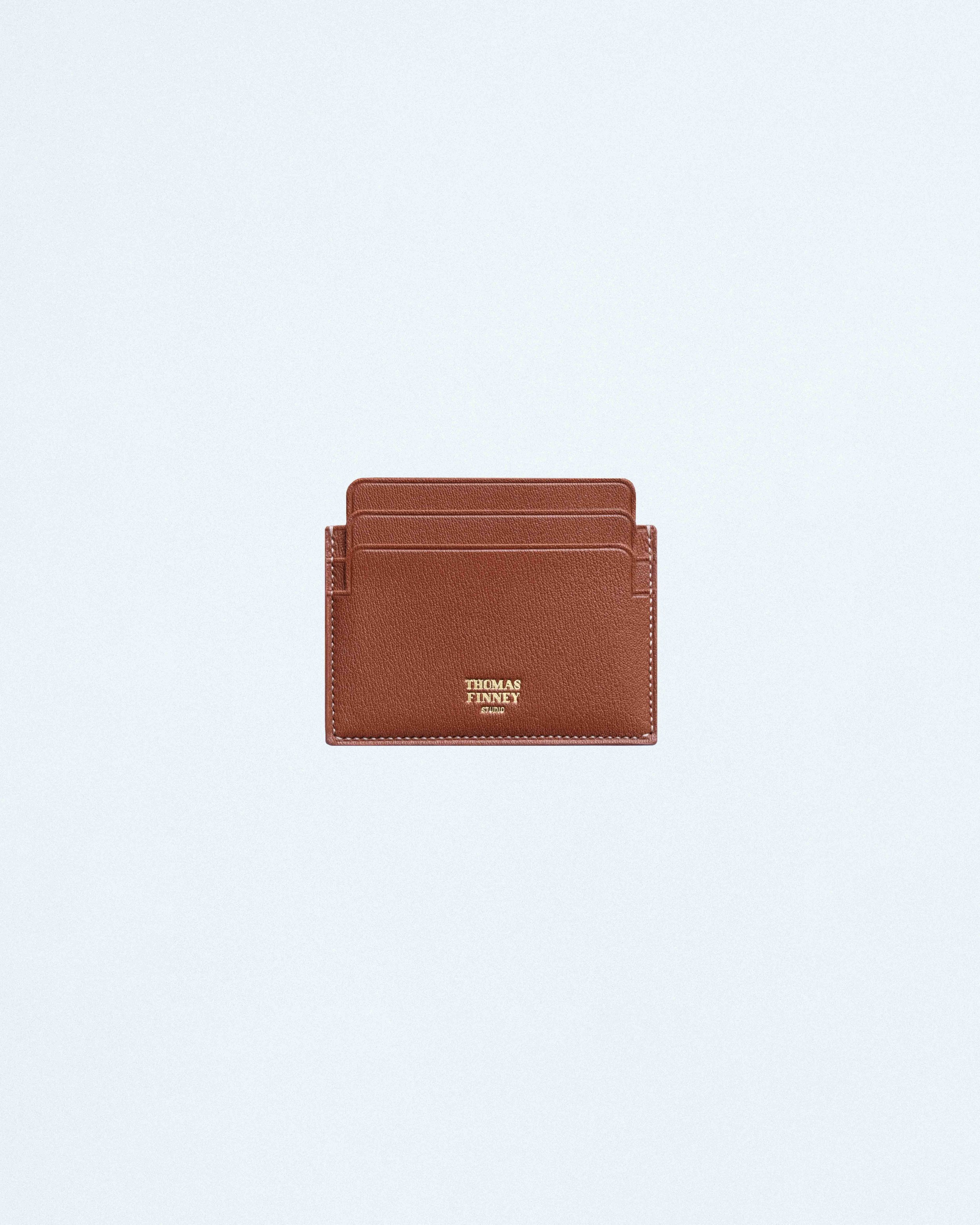 Discreet Card Case in Brown Chevre
