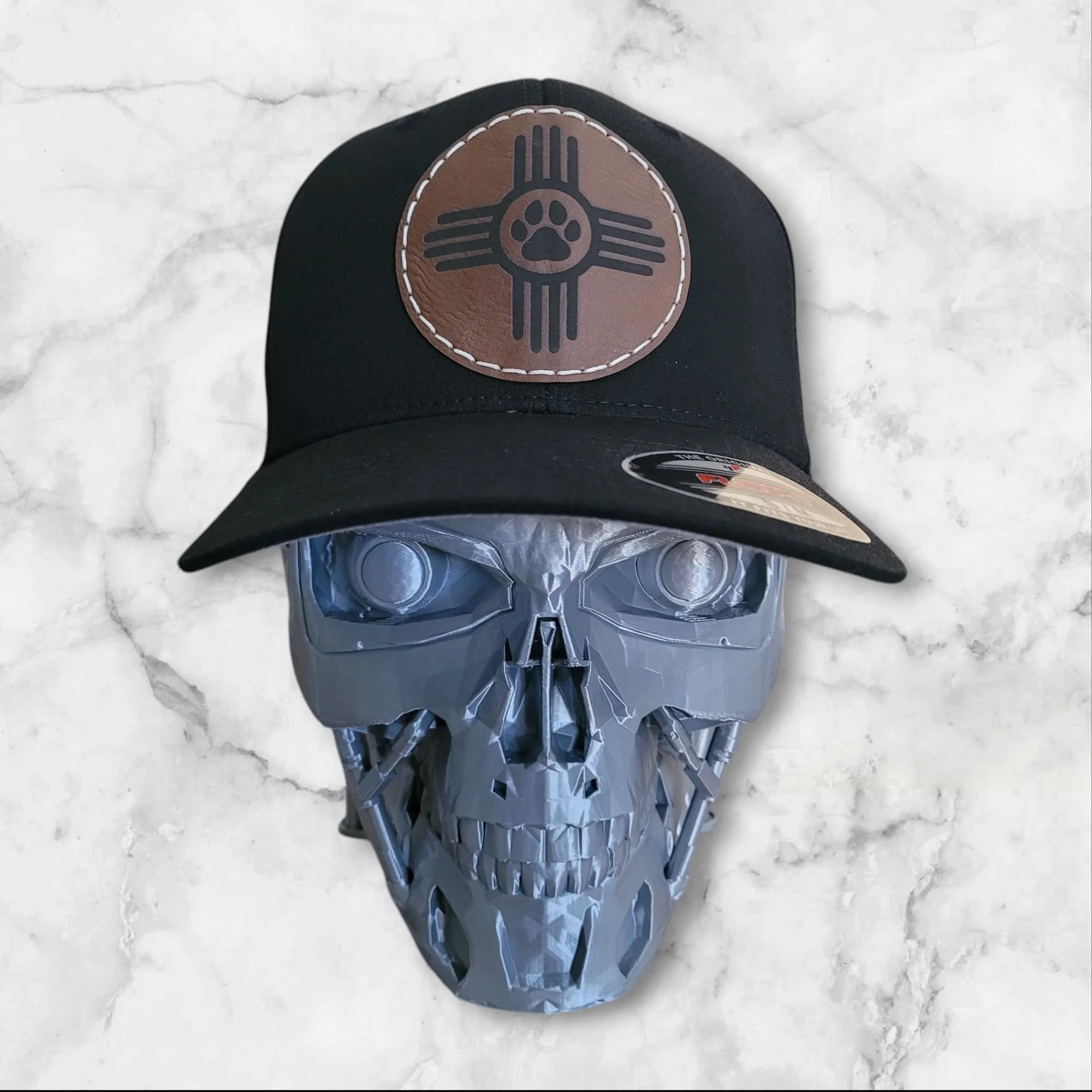 Flexfit Hand Stitched Dark Brown Leatherette