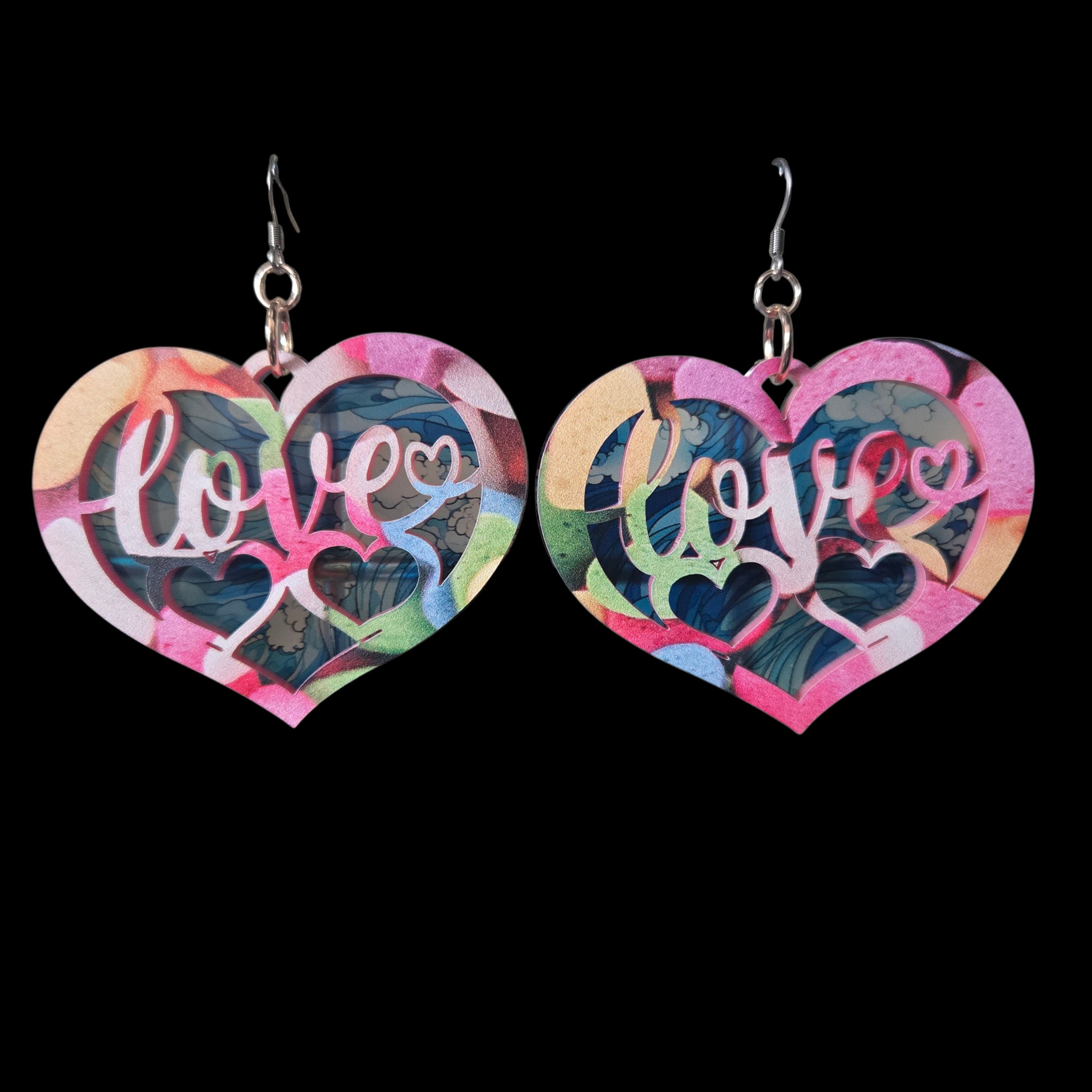 Overlayed Candy Hearts in Love