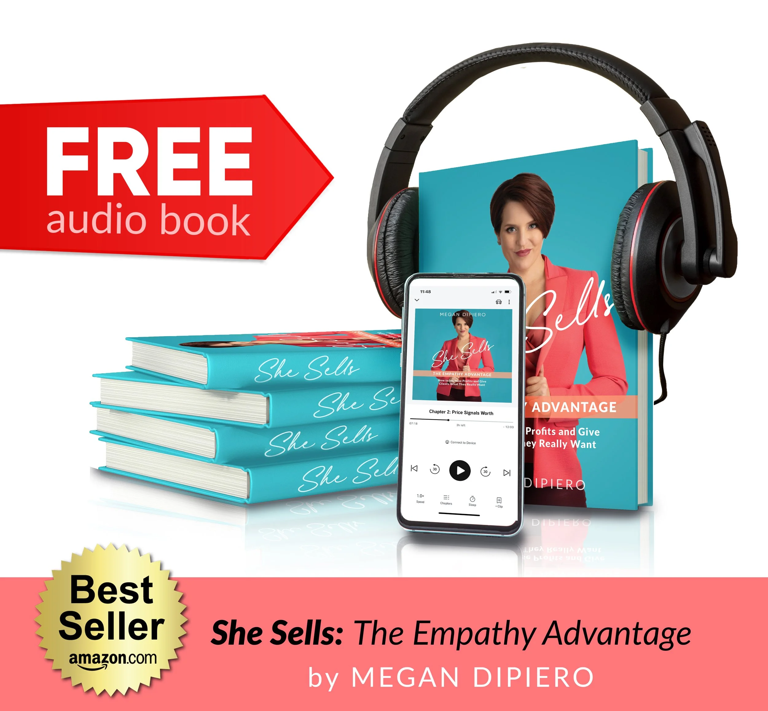 She Sells Amazon bestseller audio book display