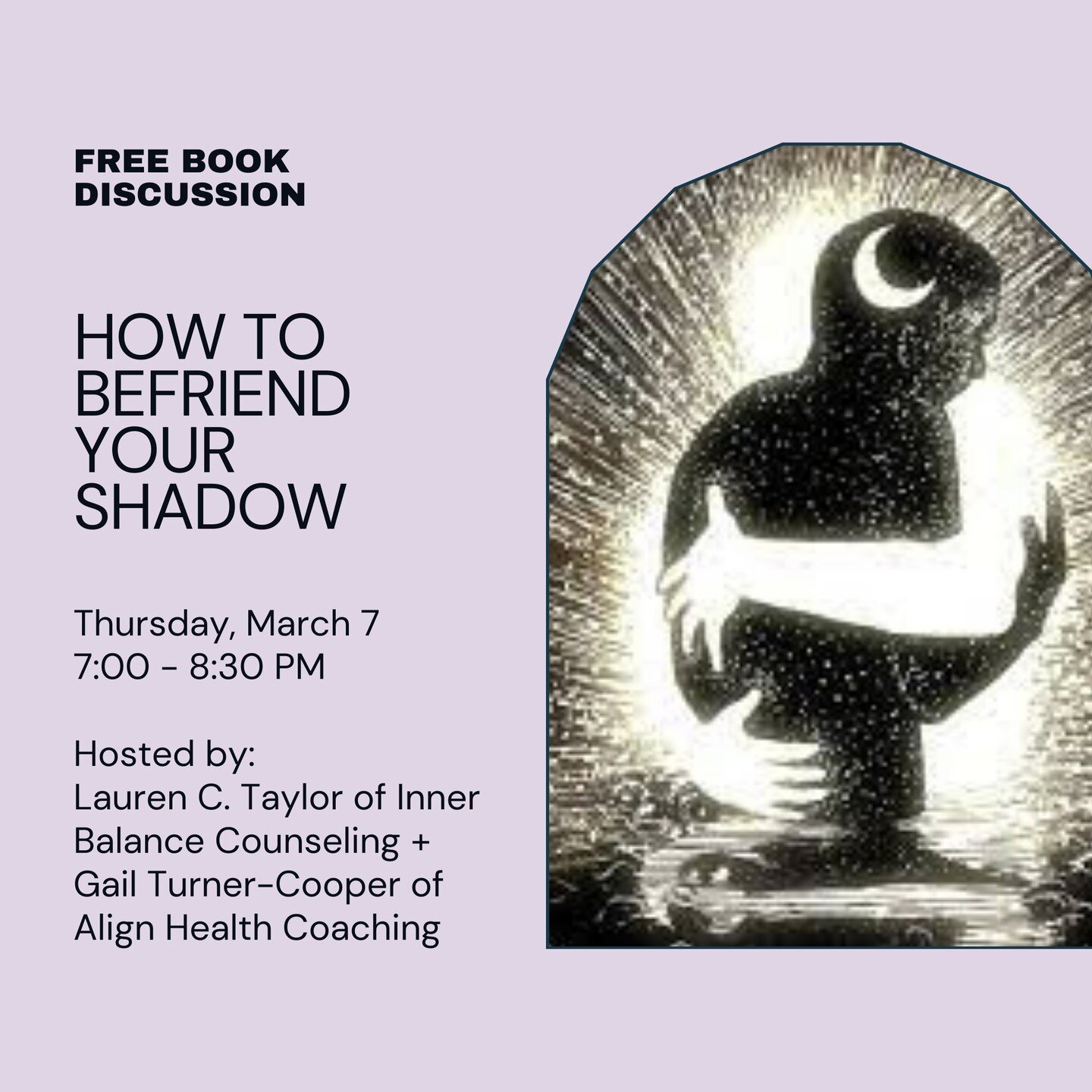 It's not too late to join us for our book discussion this Thursday, 3/7, at 7 pm! Whether or not you've read the book, it should be an illuminating conversation as we dive into shadow work together. RSVP to info@innerbalancecounseling.com.