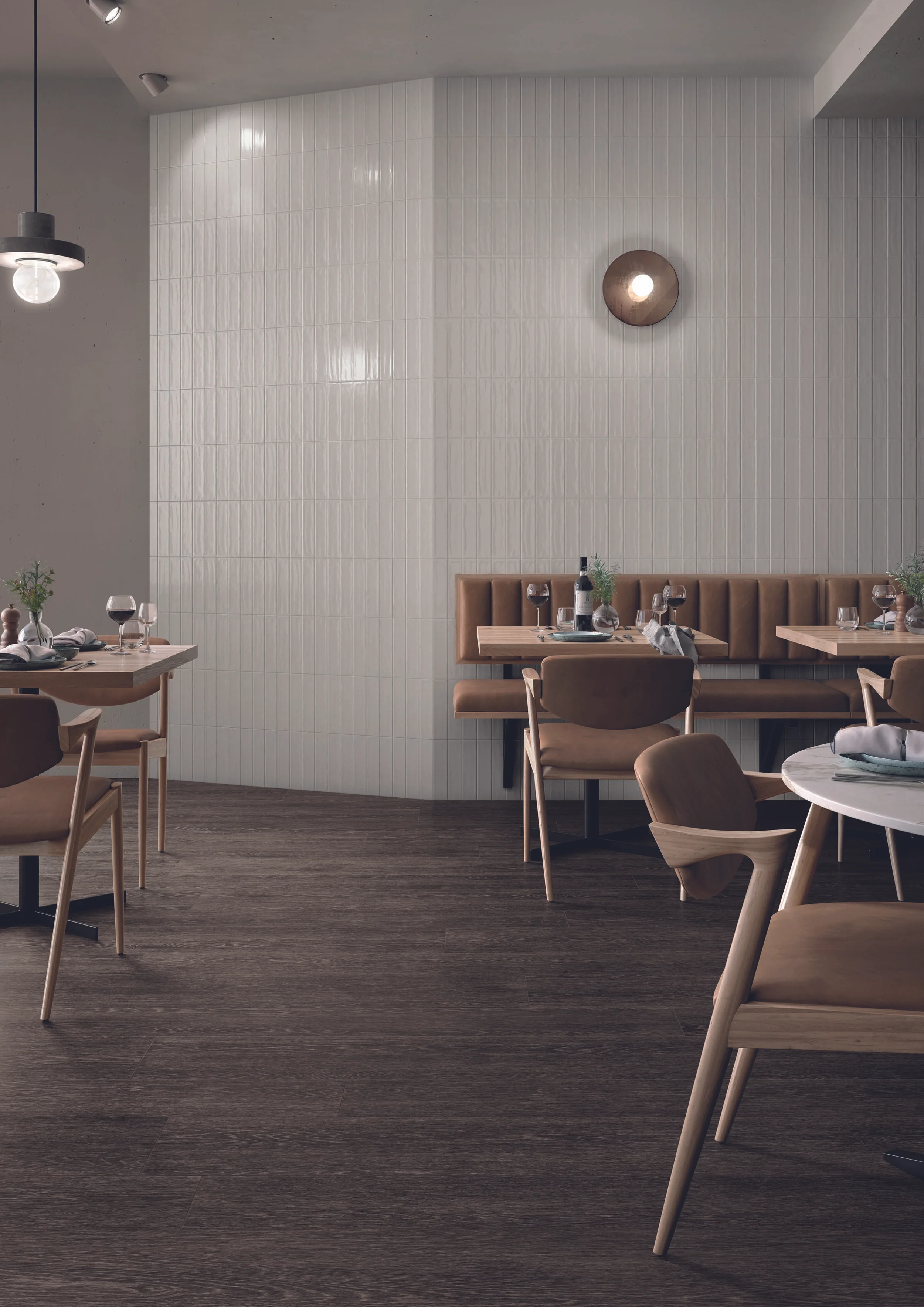 Tr3nd Brown 26,5x180-20x180 Majolica Pure White 6x25 Amb. Ristorante.jpg