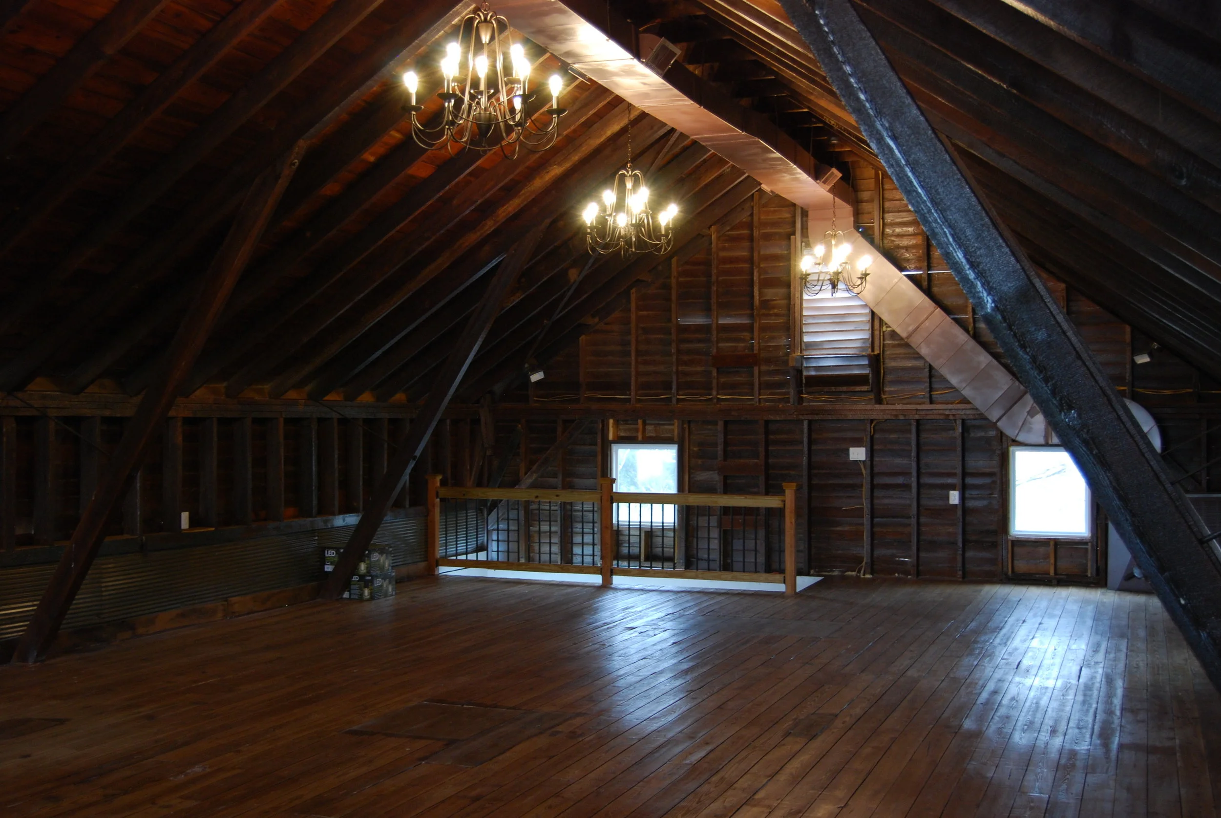 Upstairs with chandeliers.JPG