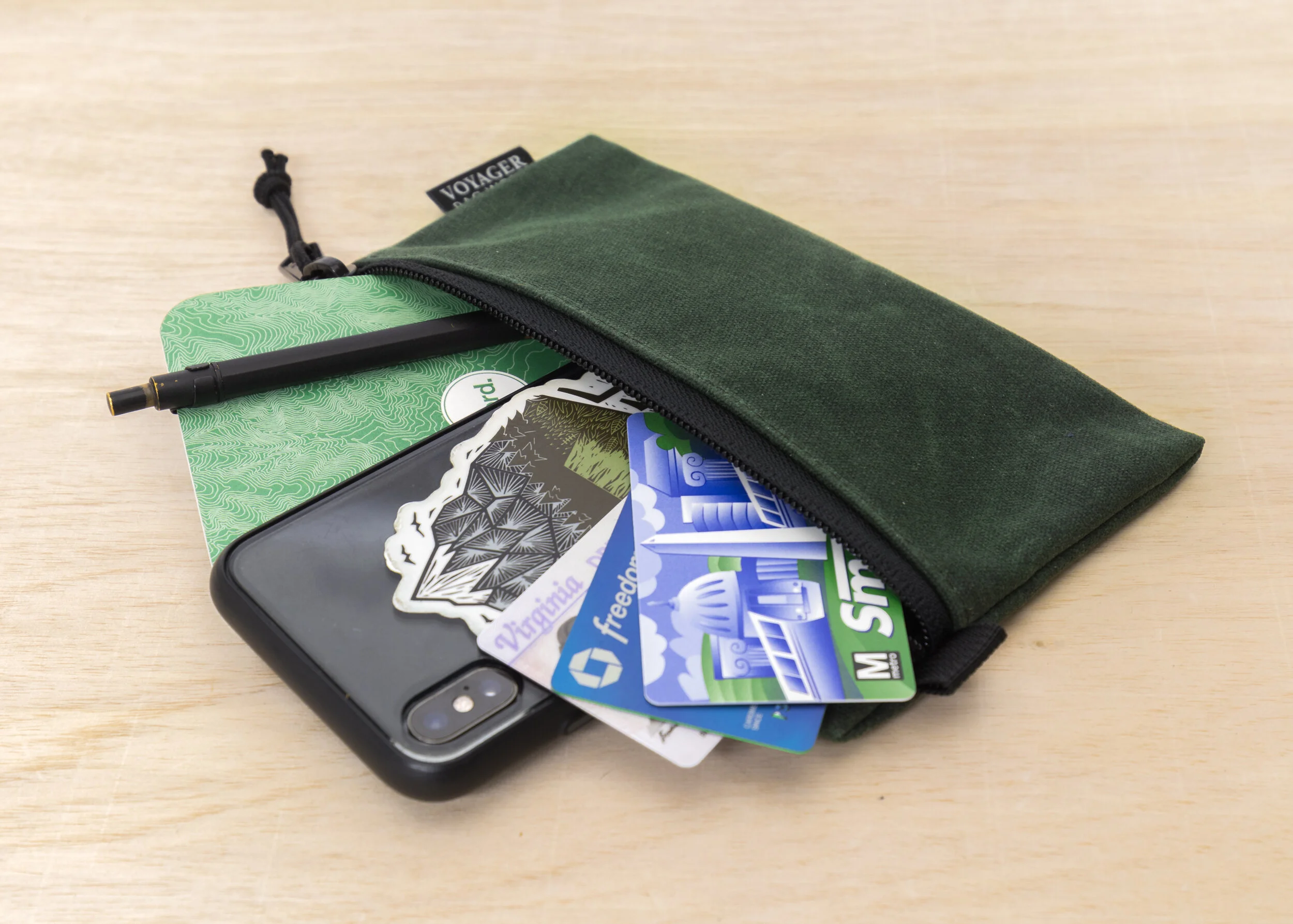 Handmade Waxed Canvas Zipper pouch — Voyager Bag Works