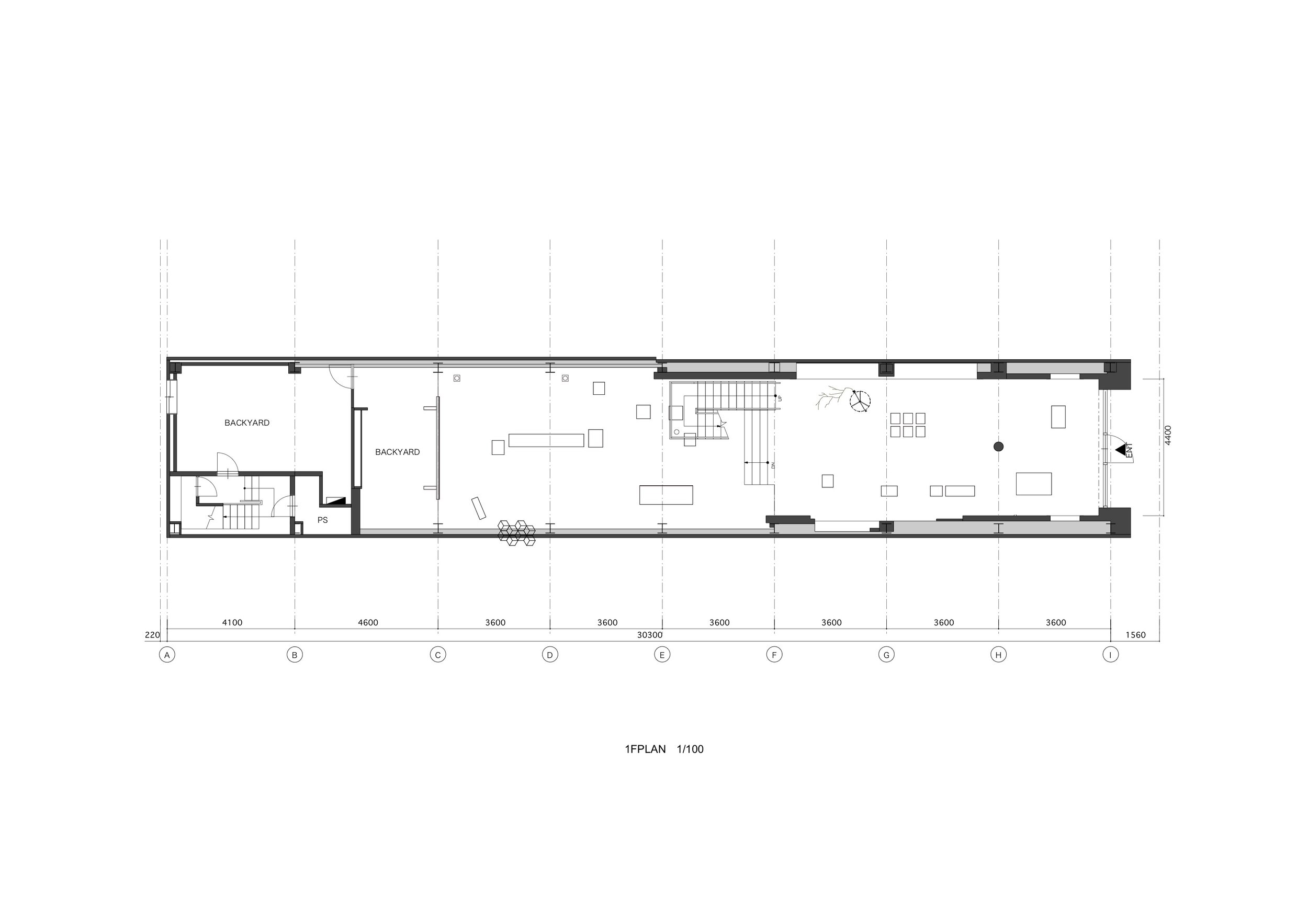  Ground floor plan of Bang &amp; Olufsen Pop-up Store Kyoto designed by Yusuke Seki Studio 