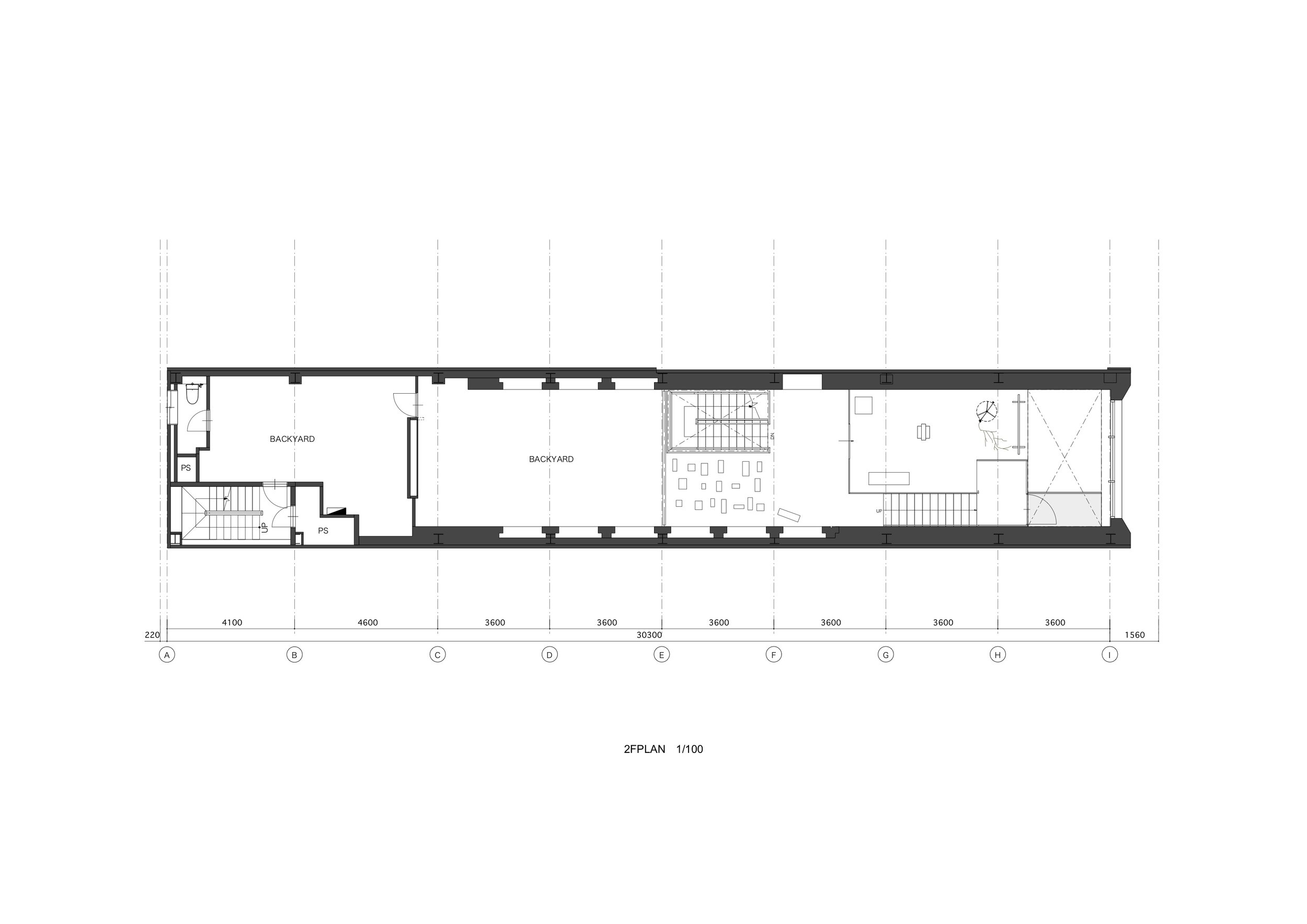  1st floor plan of Bang &amp; Olufsen Pop-up Store Kyoto designed by Yusuke Seki Studio 