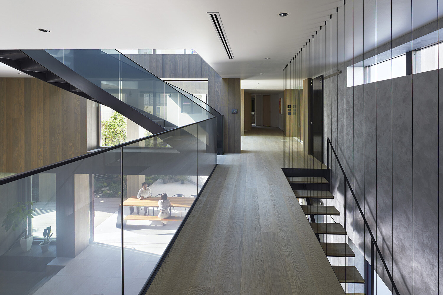  1st floor interior of ‘Shoto S’, a residence designed by Japanese architecture design studio SINATO led by Chikara Ono. 