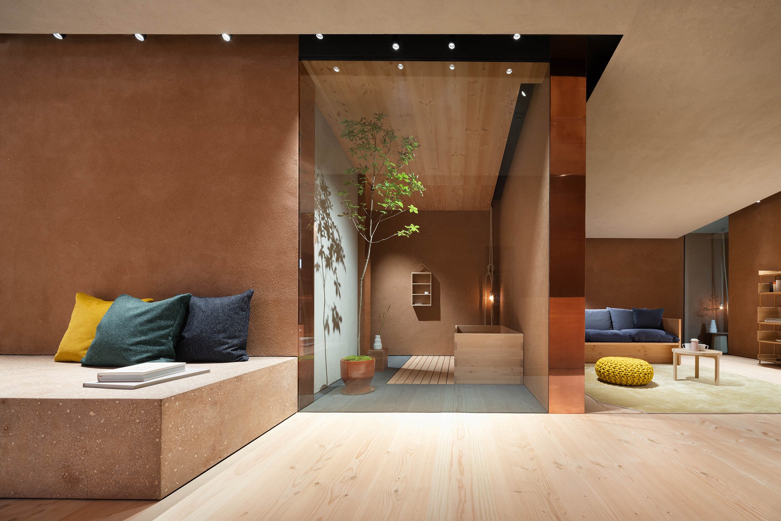  TERUHIRO YANAGIHARA STUDIOの柳原照弘がデザインした1616/arita japan 有田ショールームのバスルーム 