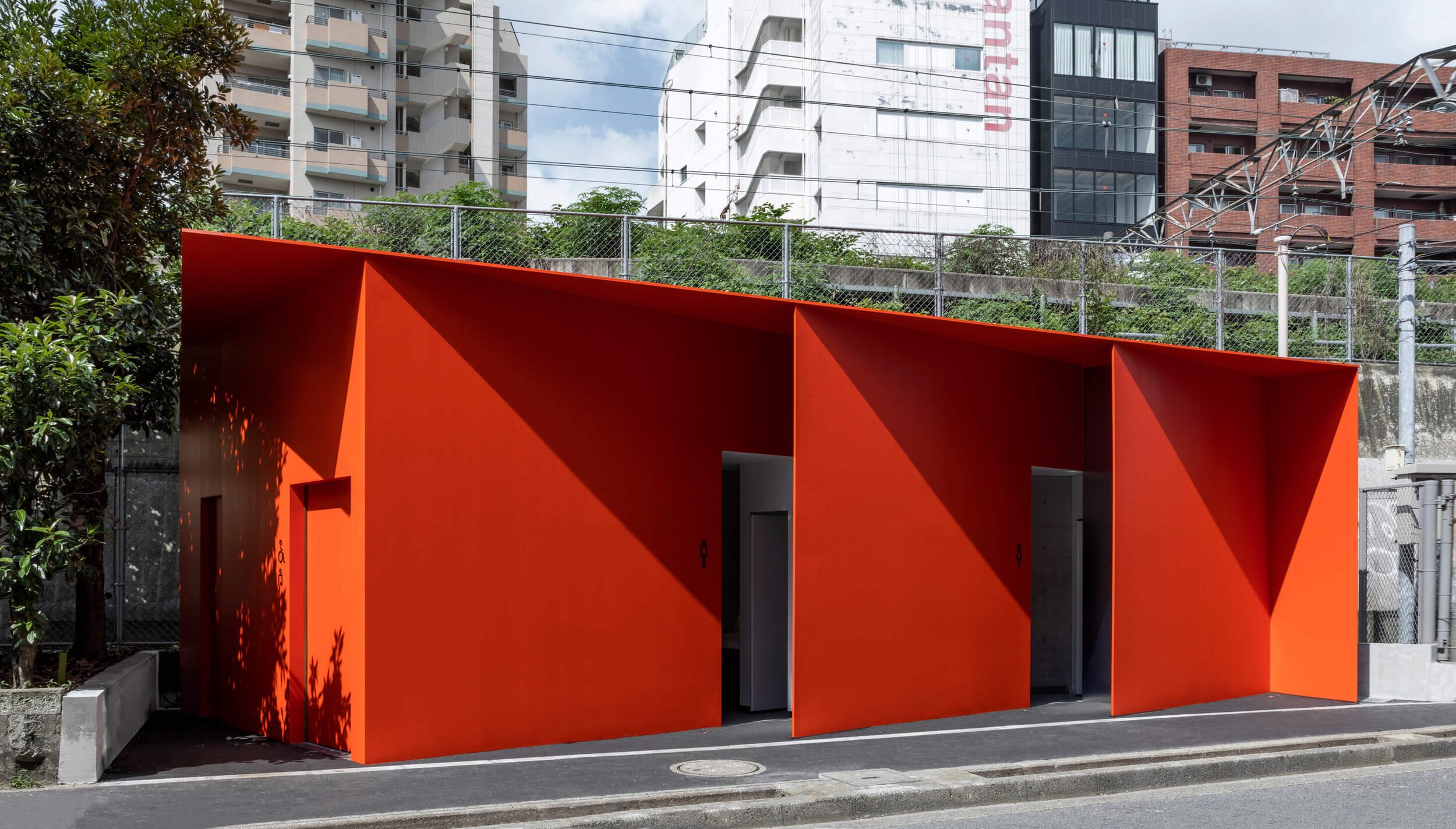  Facade design of triangle, a public toilet in Tokyo, designed by Nao Tamura. 