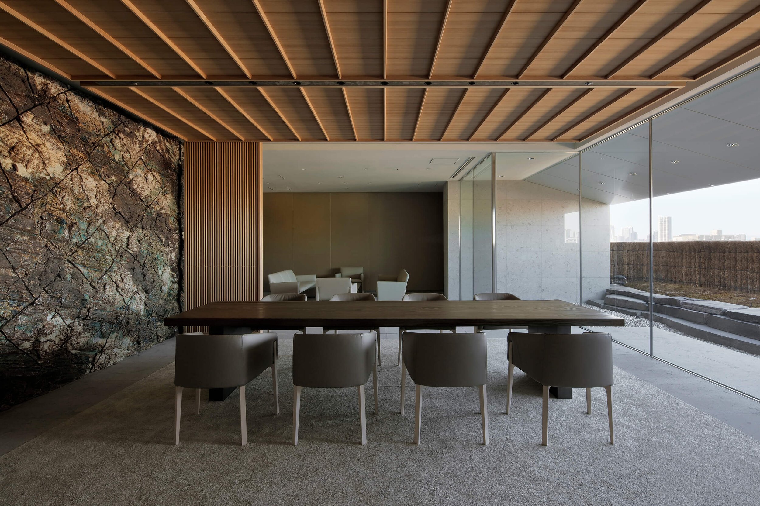 reception room of ntv project by tomoyuki sakakida architect in tokyo japan