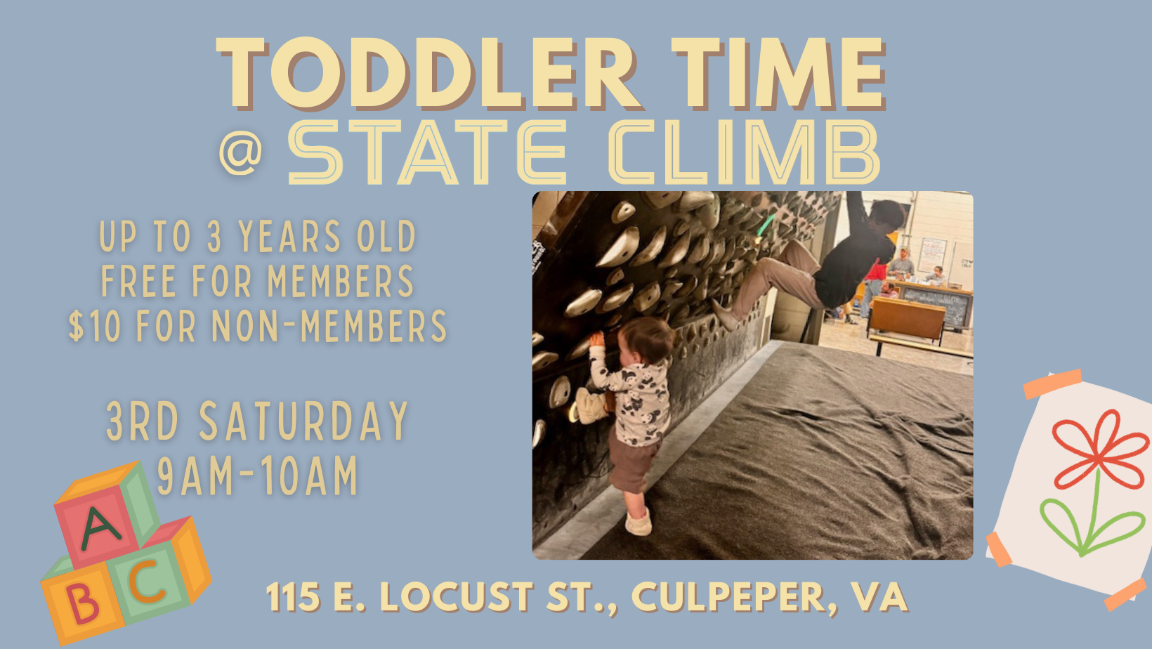 Toddler Time at State Climb