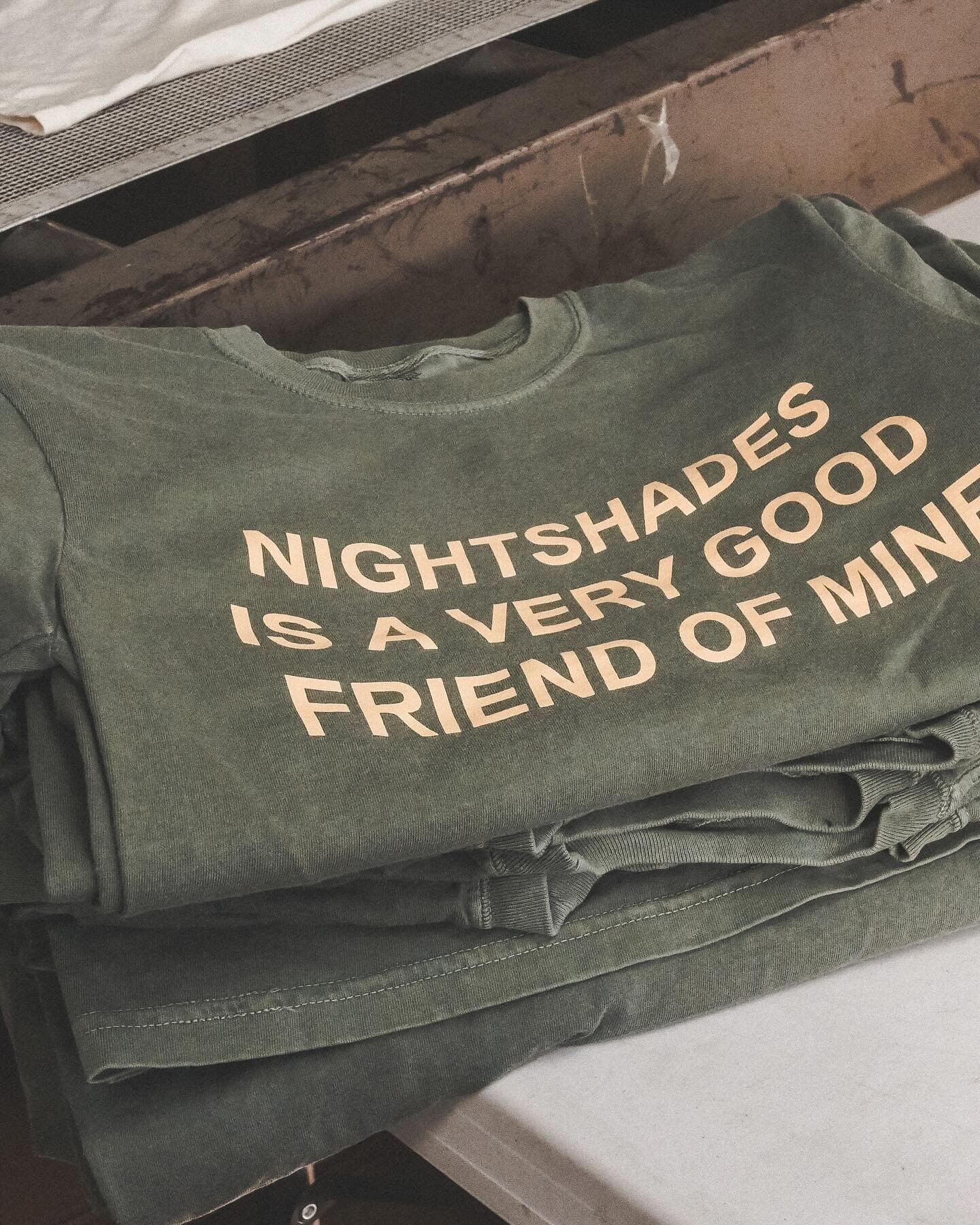 Hi fam!

We couldn&rsquo;t be happier with how these tees turned out for our friends in @nightshadestheband !

They juuuust released an incredible psychedelic pop / post-punk rock n&rsquo; roll EP called Yellow &amp; Green that is melting our brains 