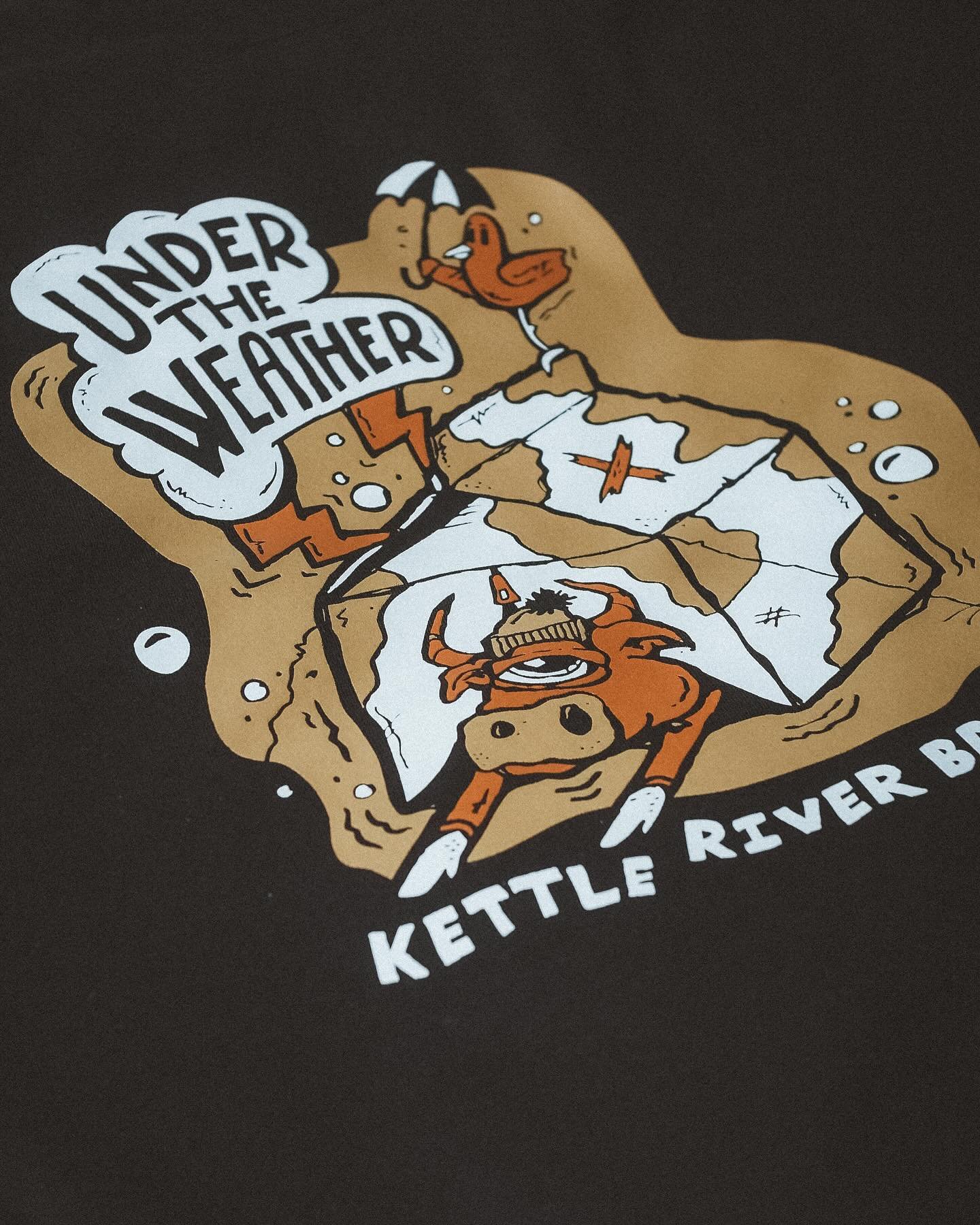 Hey guys!

Peep this design by the incomparable @kettleriverbrew 🐮

One of our fav prints by one of our fav homegrown havens! These crewnecks are in honour of &ldquo;Under the Weather&rdquo;, a brand new milk stout that&rsquo;s here just in time for