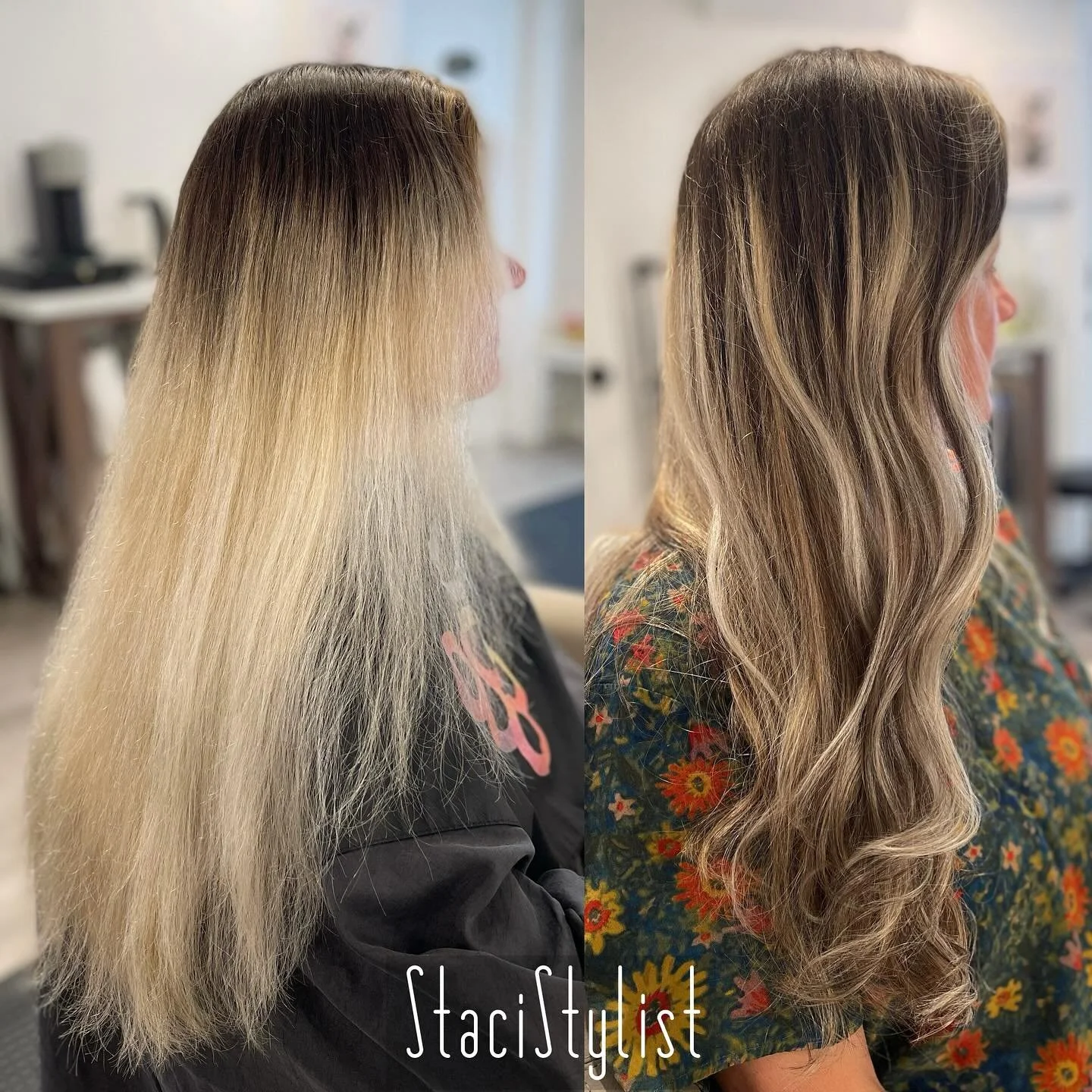 🔮 Change is not always linear - this beauty wants to return to her natural color, but slowly. She&rsquo;s been blonde for so long that a good solution is to go halfway! This is fun to do in the summertime when the light is high so she can see the fu