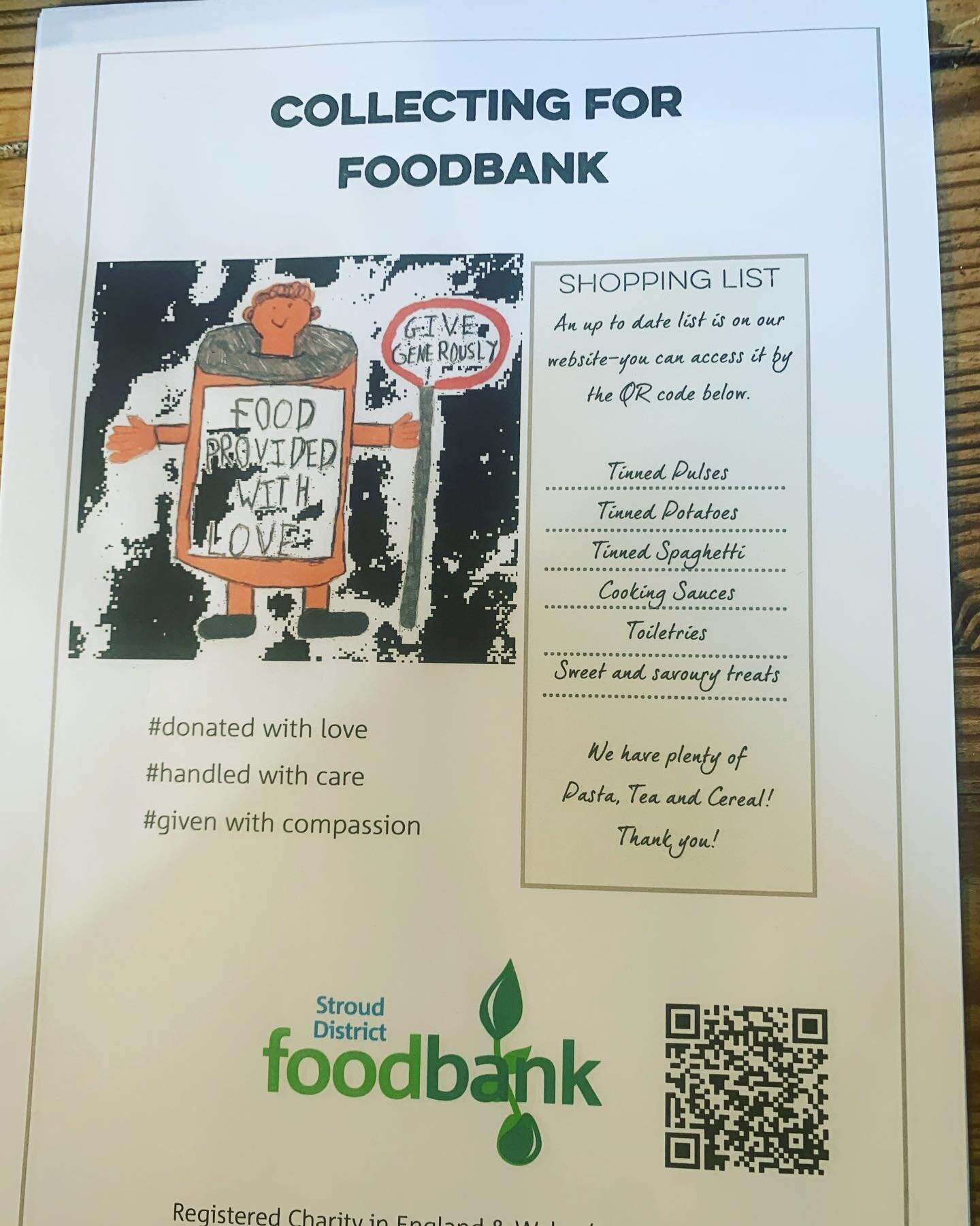 Stroud Foodbank are looming for some very specific items - can you help by collecting them from a shop or from your food cupboard if you gave them spare? We are putting the basket out the front so please do get an extra can of two to pop in there and