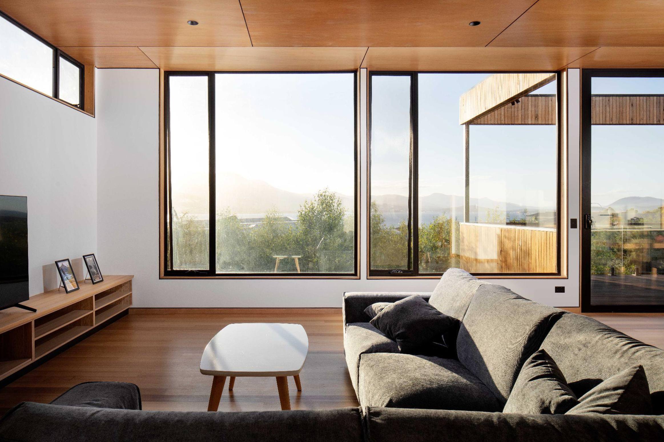 Cherrington net-energy-positive homes at Tranmere, Hobart by Saxon Hall Architecture