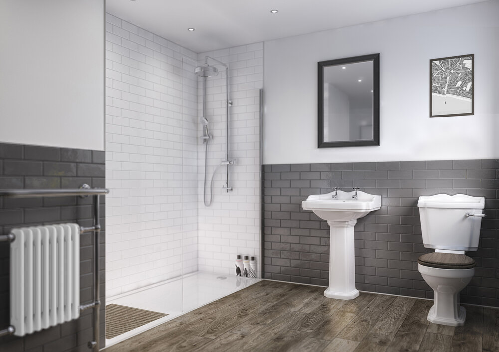 Composite Shower Panels Splashwall, Bathroom Wall Panels White Tile Effect