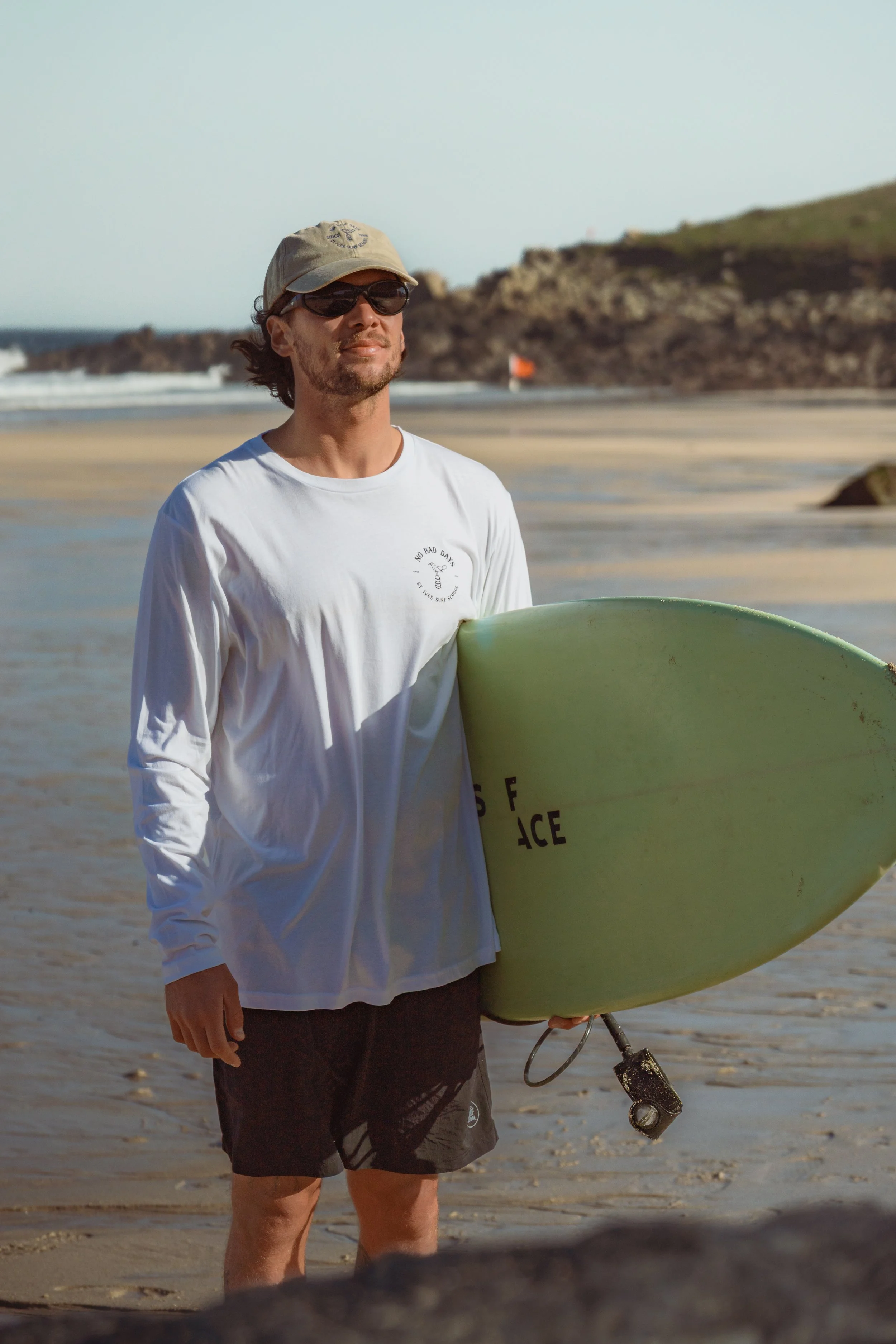 'No Bad Days' Organic Long Sleeve Tee - White