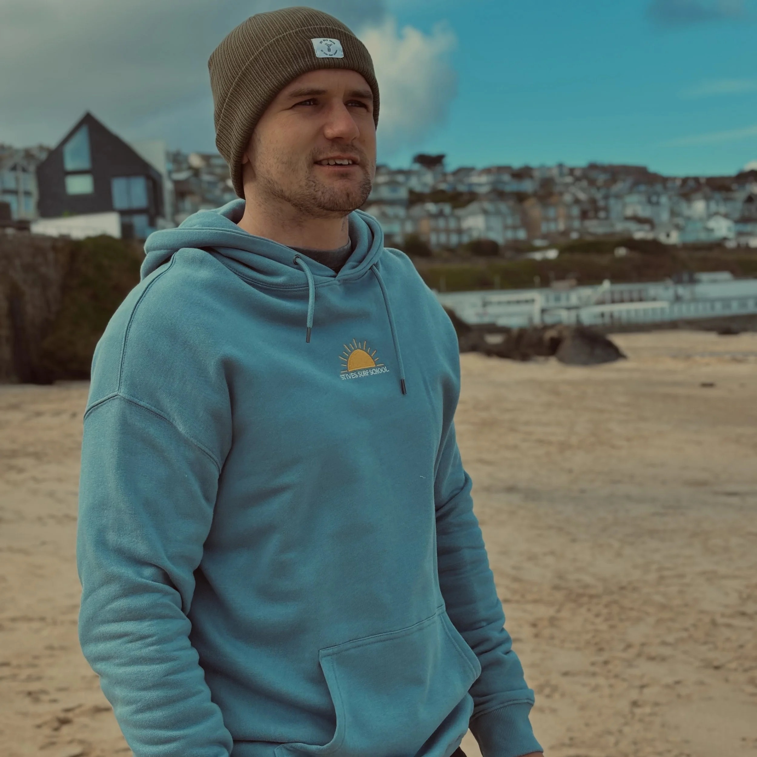 ‘Half Sun’ Adult Unisex Hoodie - Blue