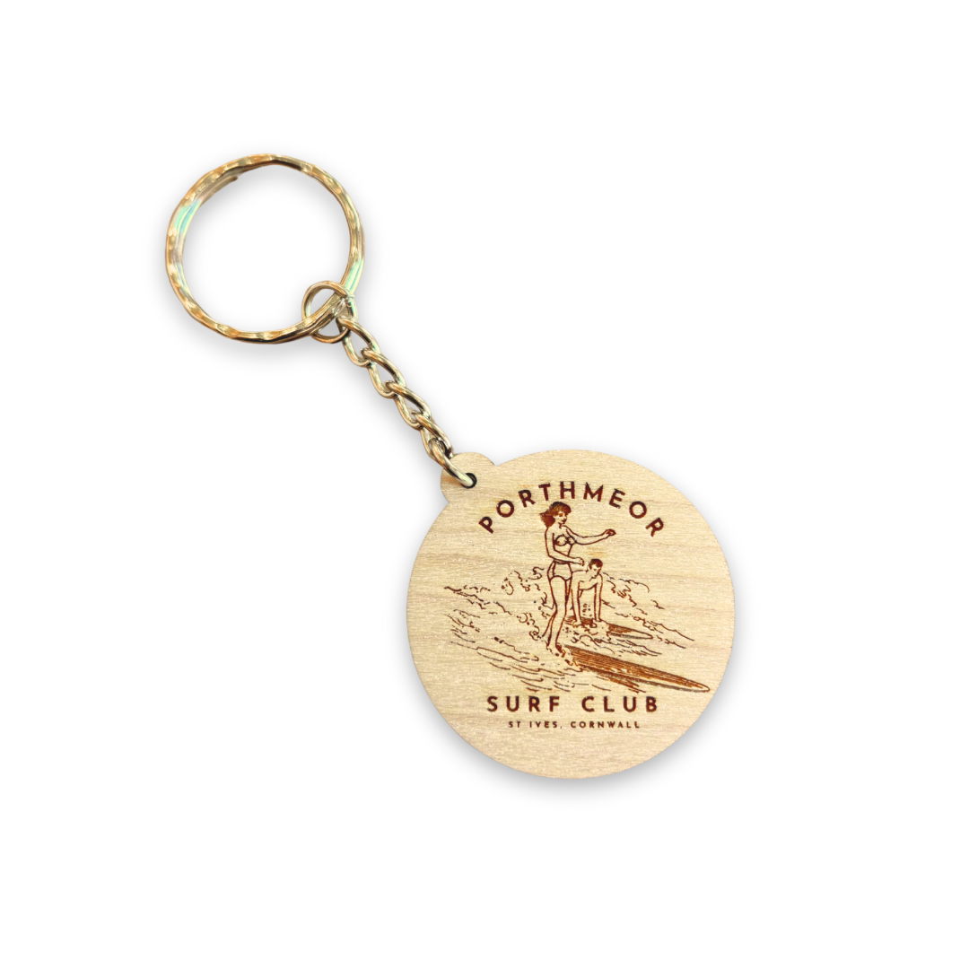 ‘Porthmeor Surf Club Logo’ St Ives Surf School Key Ring