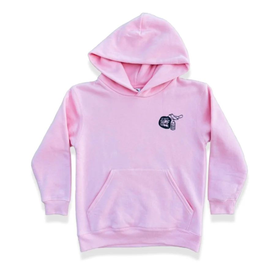 Kids Seagull Hoodie Soft Pink — St Ives Surf School