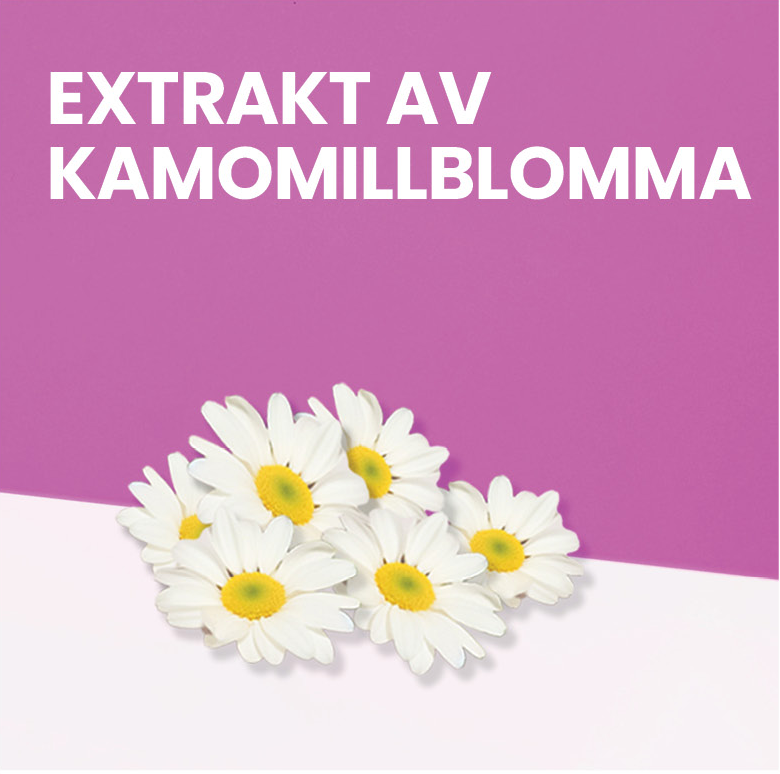   Extrakt av kamomillblomma  som är rik på vitaminer och antioxidanter för att främja hälsosamt hår och hårbotten. 