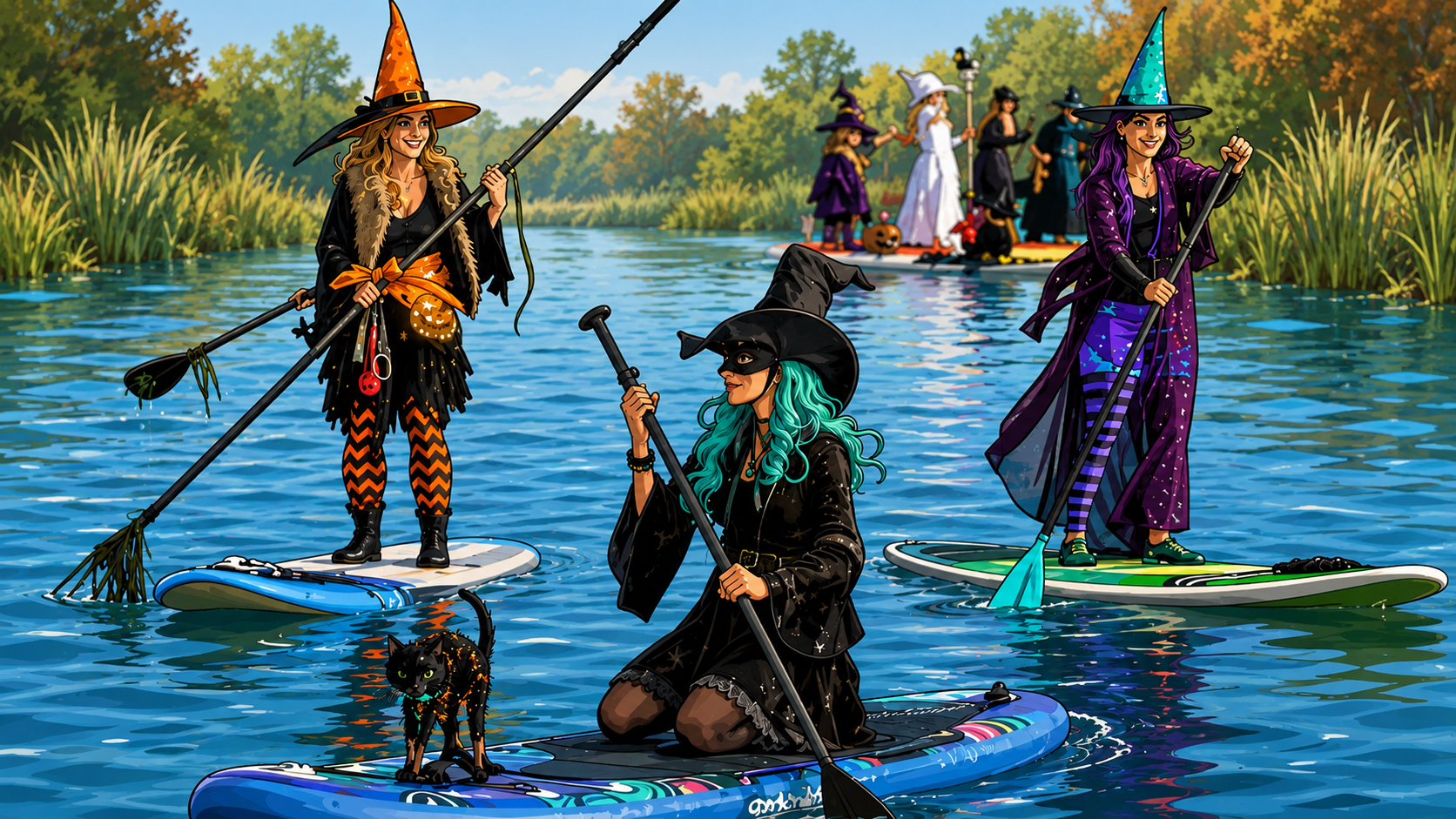 Witches Paddle on the Peconic