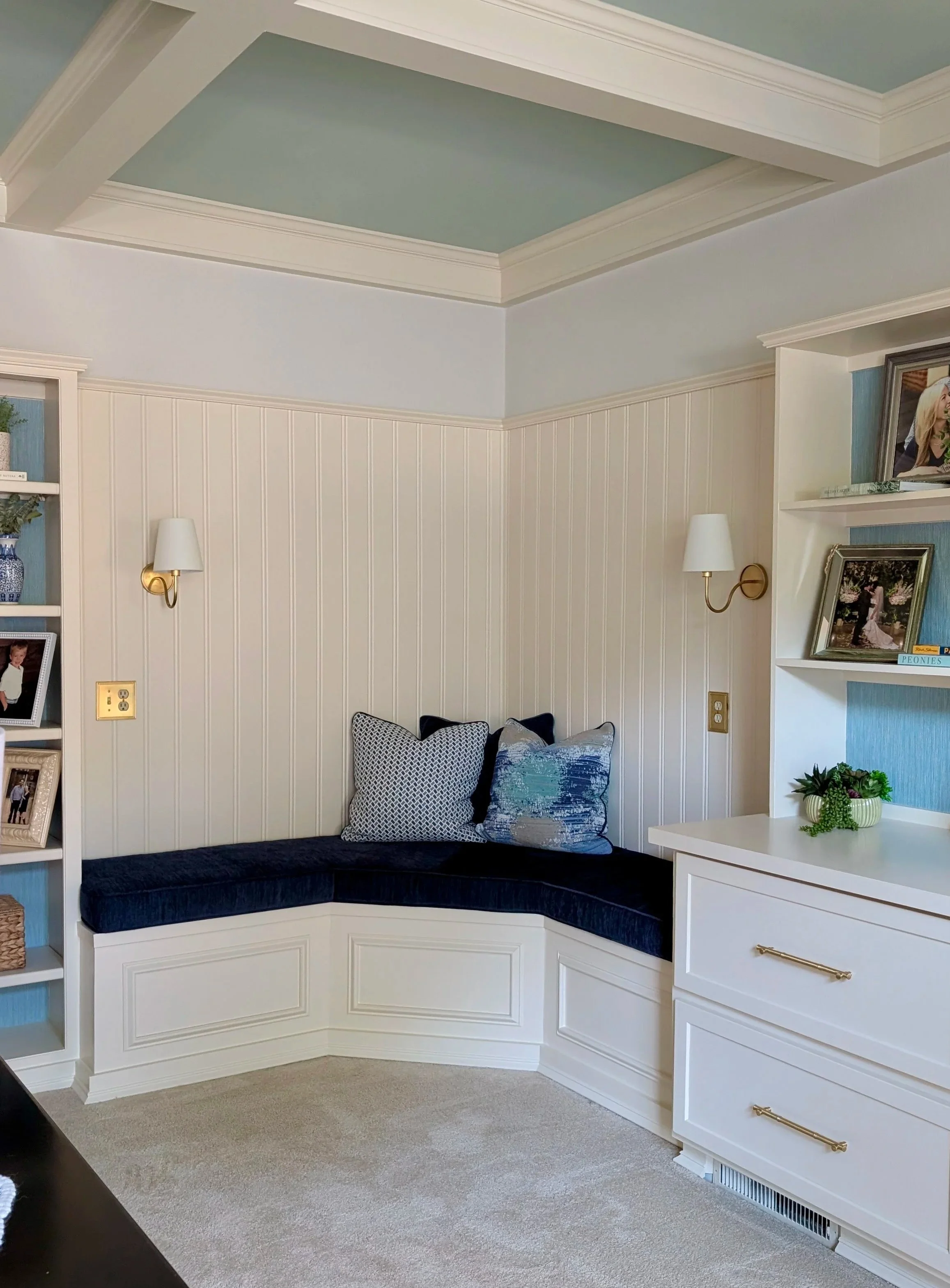 Built-Ins, Bold Color &amp; a Cozy Family Room Transformation