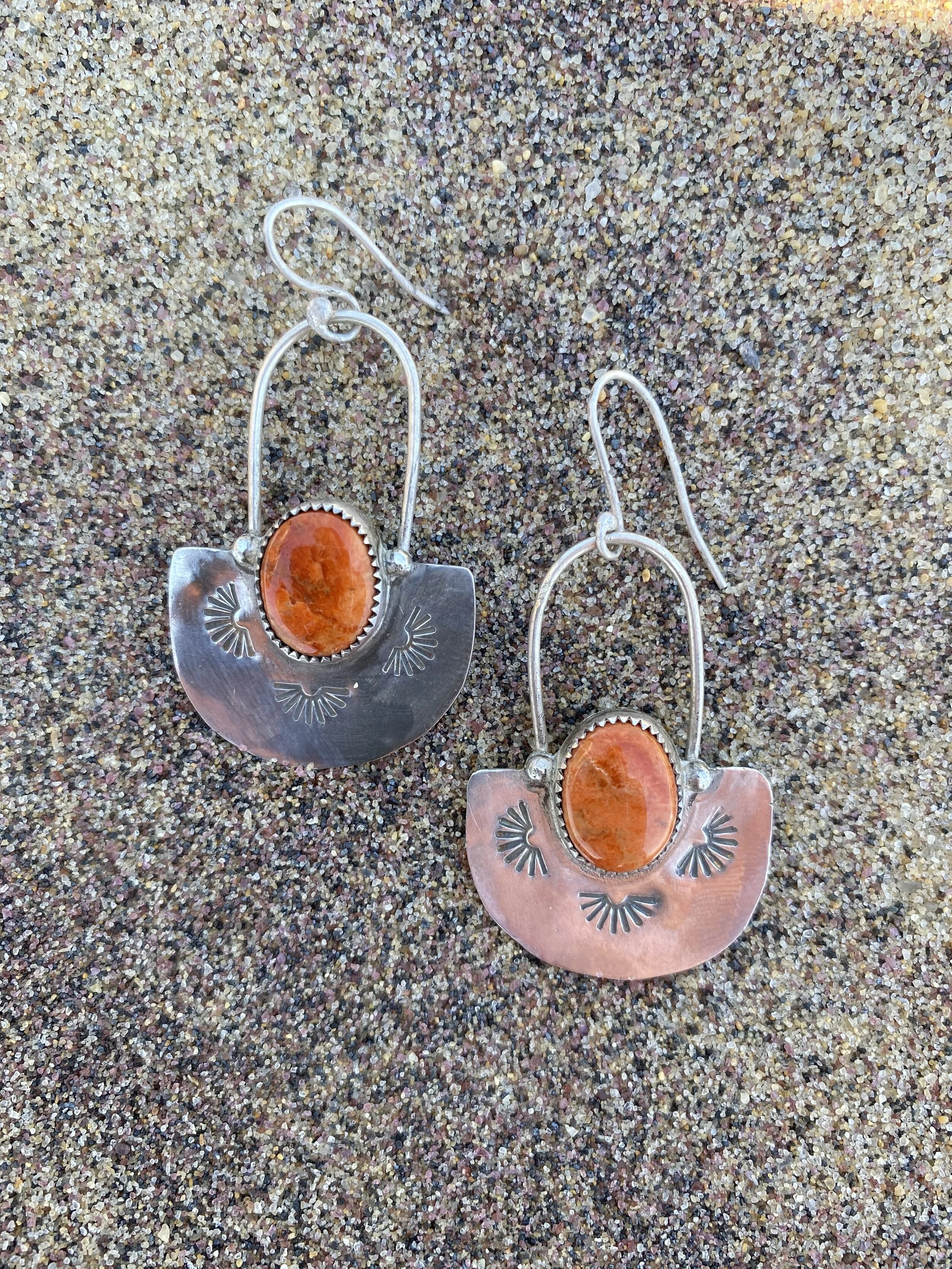 Coral Fan Earrings