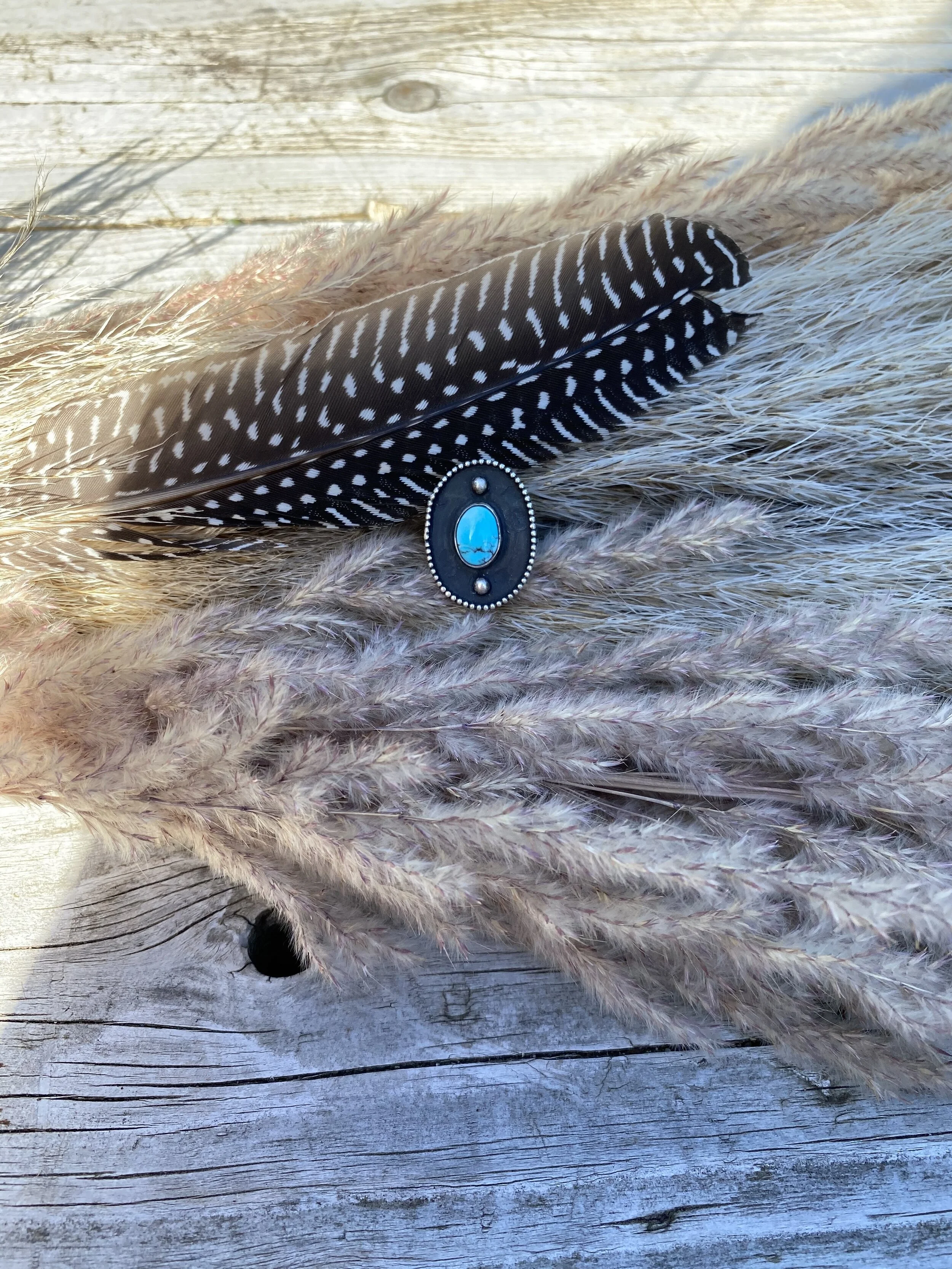 Golden Hills Turquoise Shadow Box Ring 