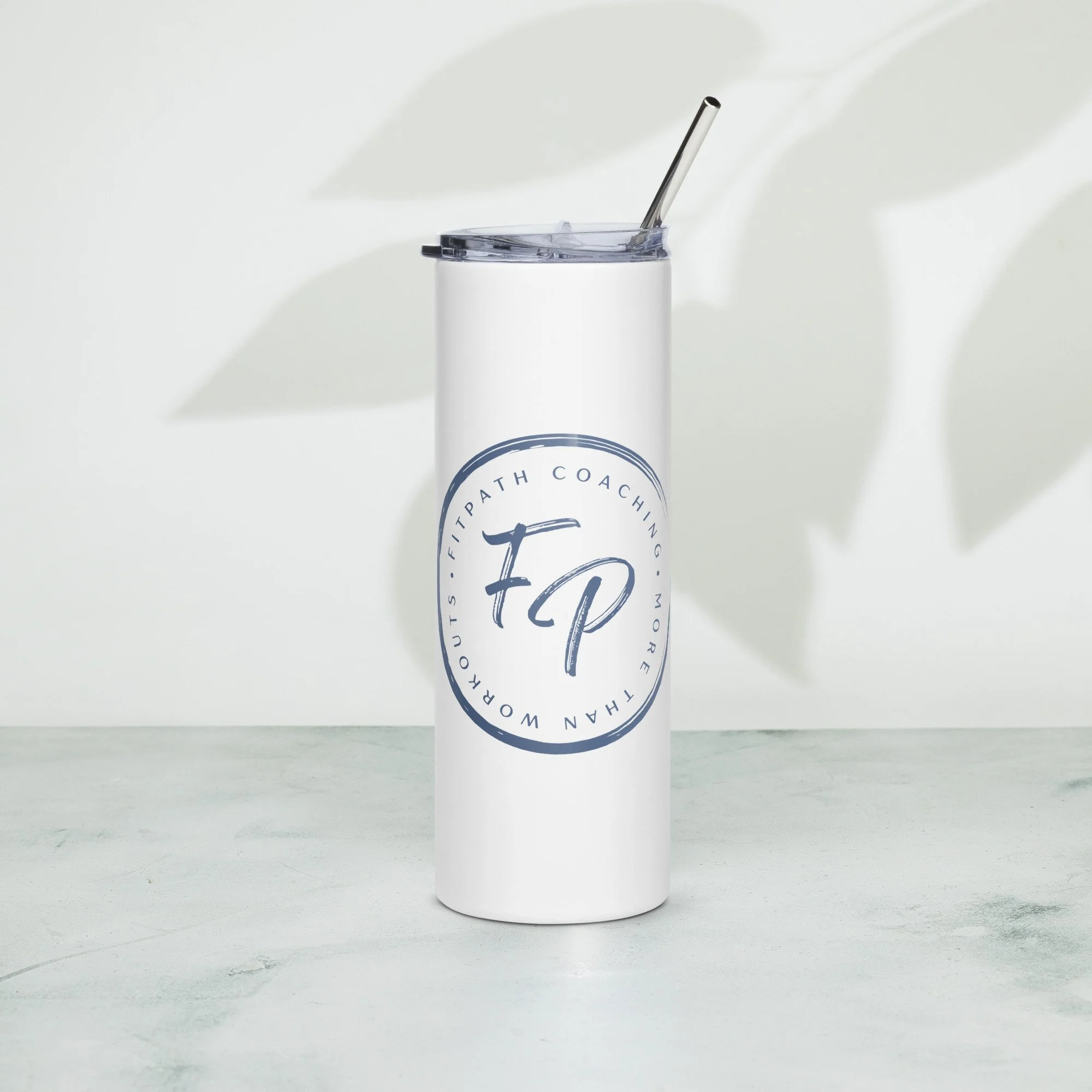 Stainless Steel Tumbler White Logo