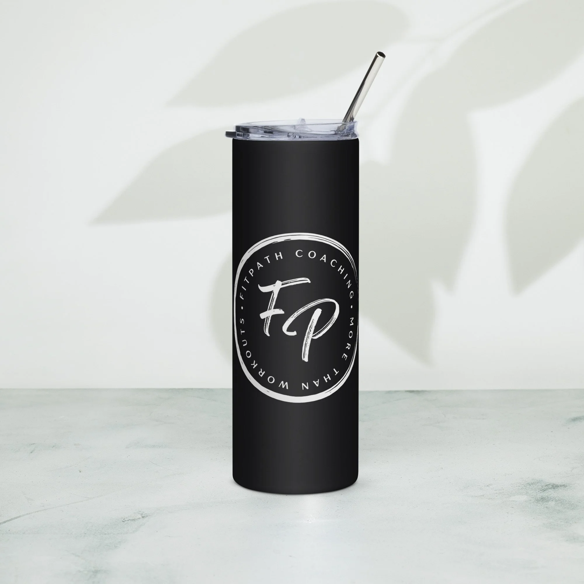 Stainless Steel Tumbler White Logo