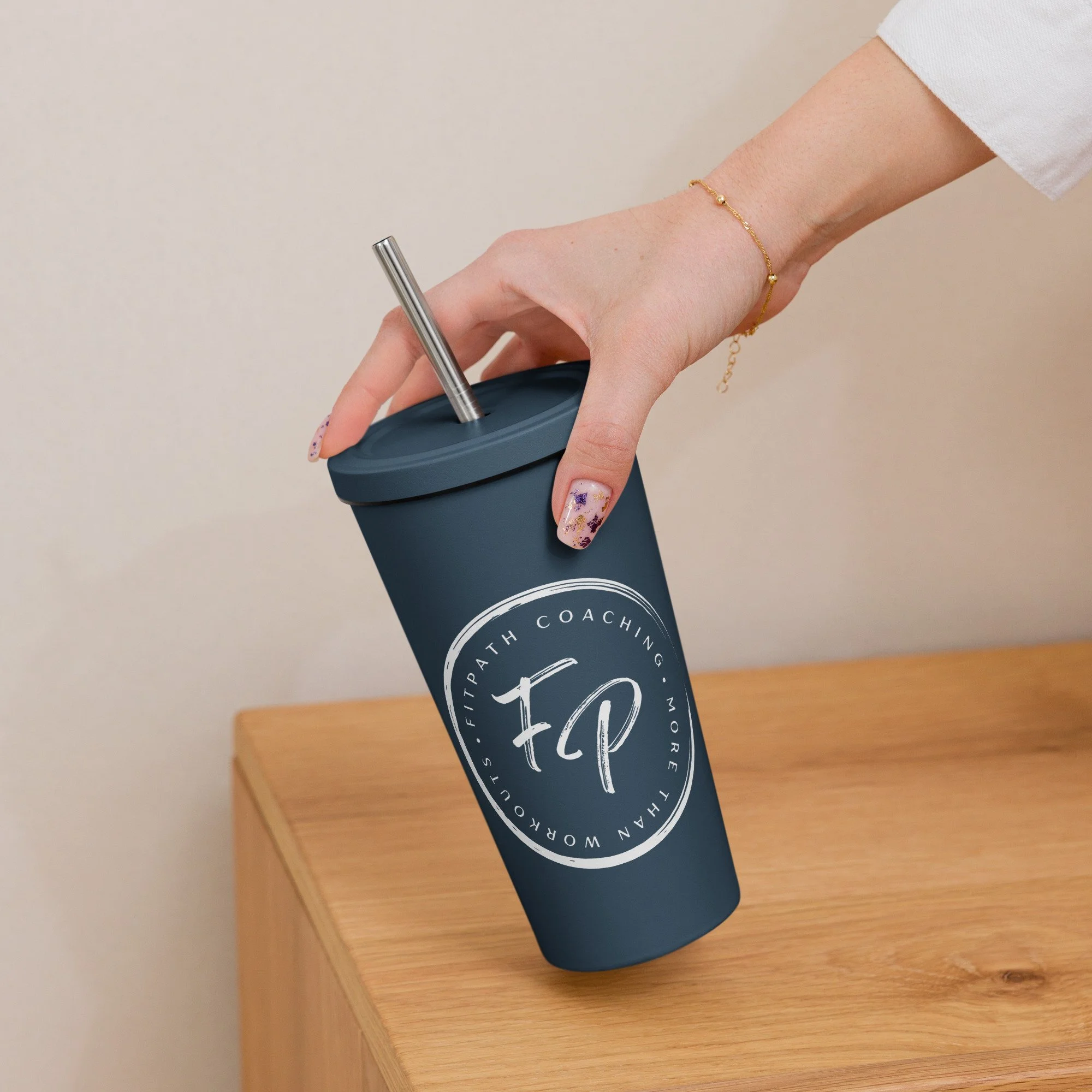 FP Insulated Tumbler White Logo