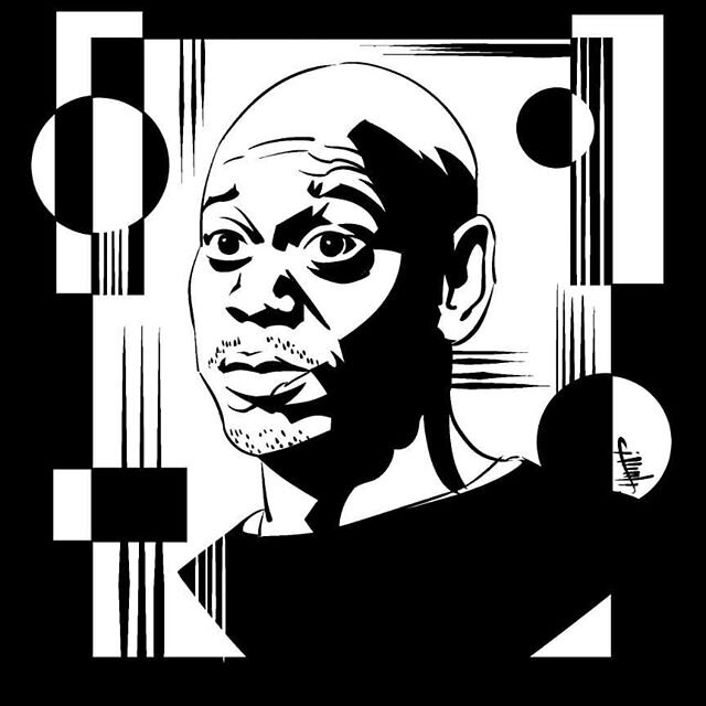 Today's warm up: @davechappelle orginal photo by Mathieu Bitton