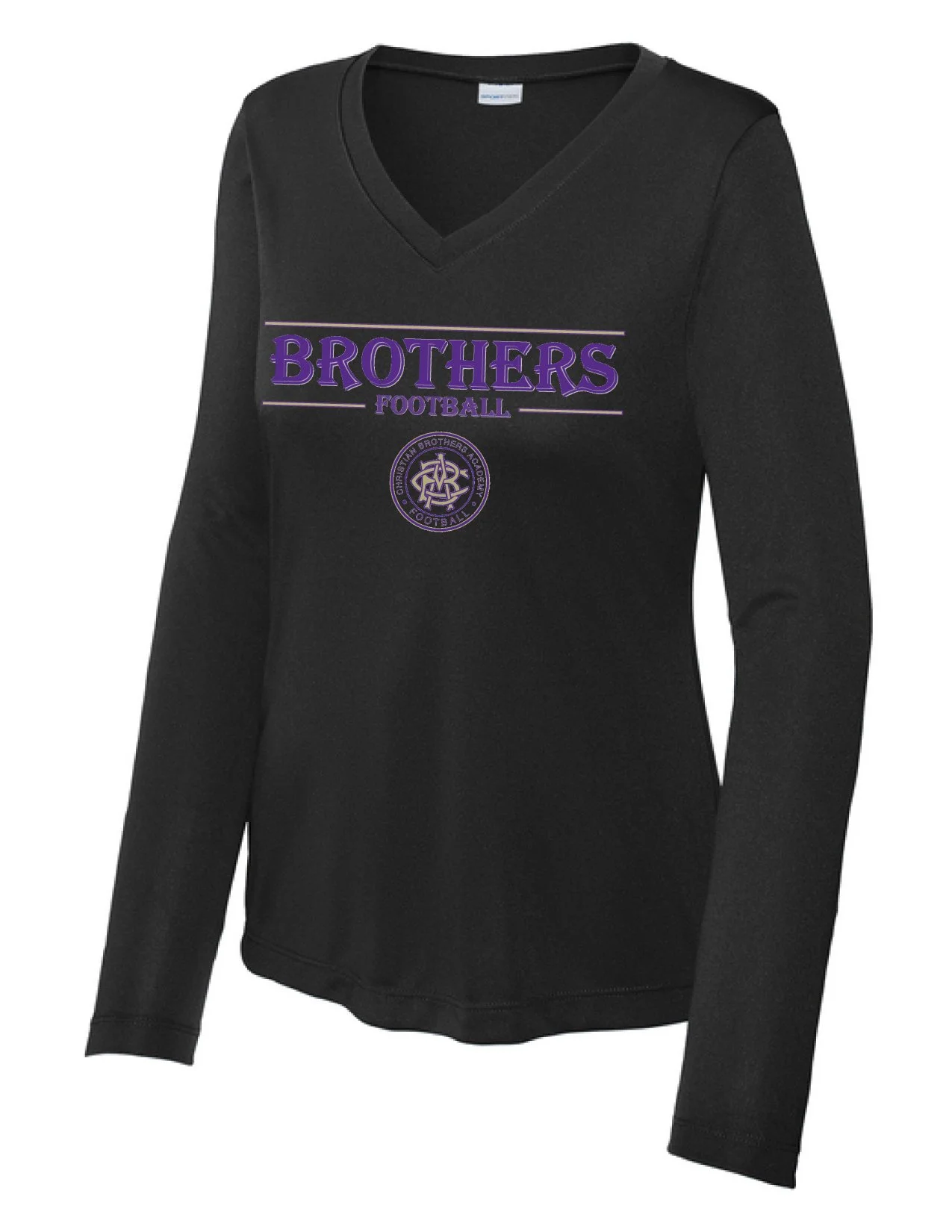 Ladies V-Neck Performance Long Sleeve Shirt LST353LS crest