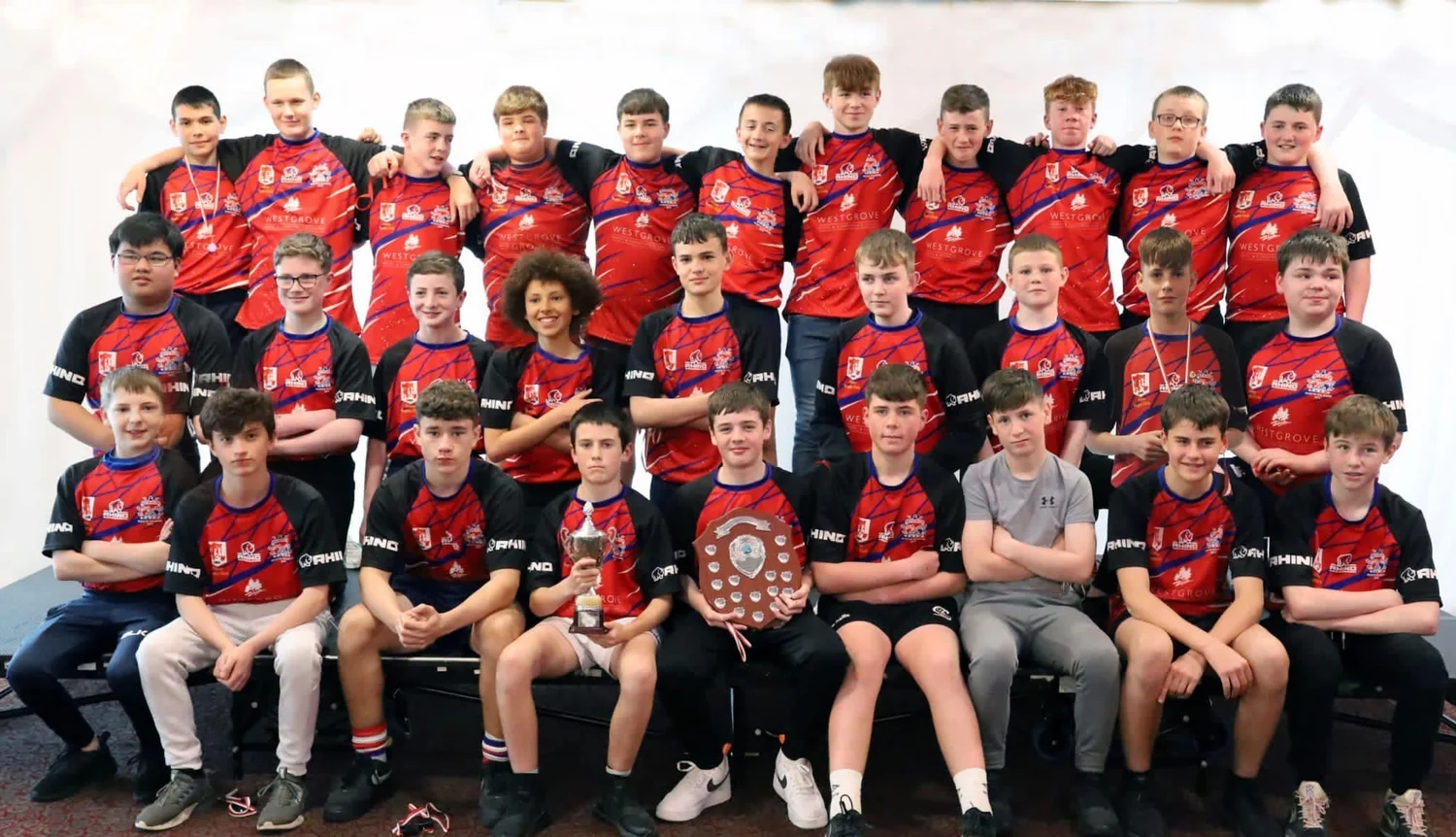 Clane RFC youth squad with a trophy