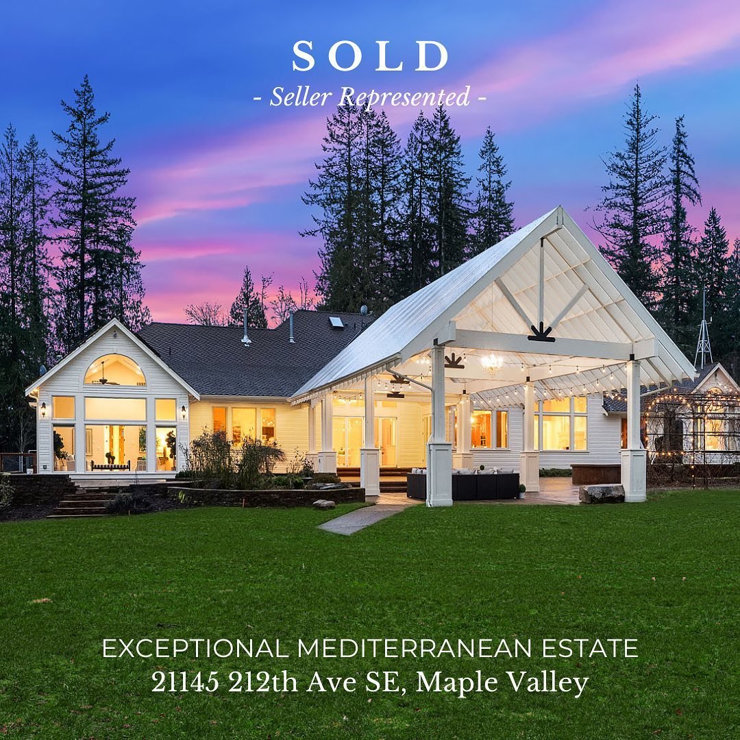 ✨Sold in Maple Valley🌲

We are so happy for our sellers, officially closed on this Mediterranean Masterpiece that sits elegantly on 3.54 acres in Maple Valley.
Huge welcome home to the new owners on this once-in-a-lifetime opportunity! 
21145 212th 