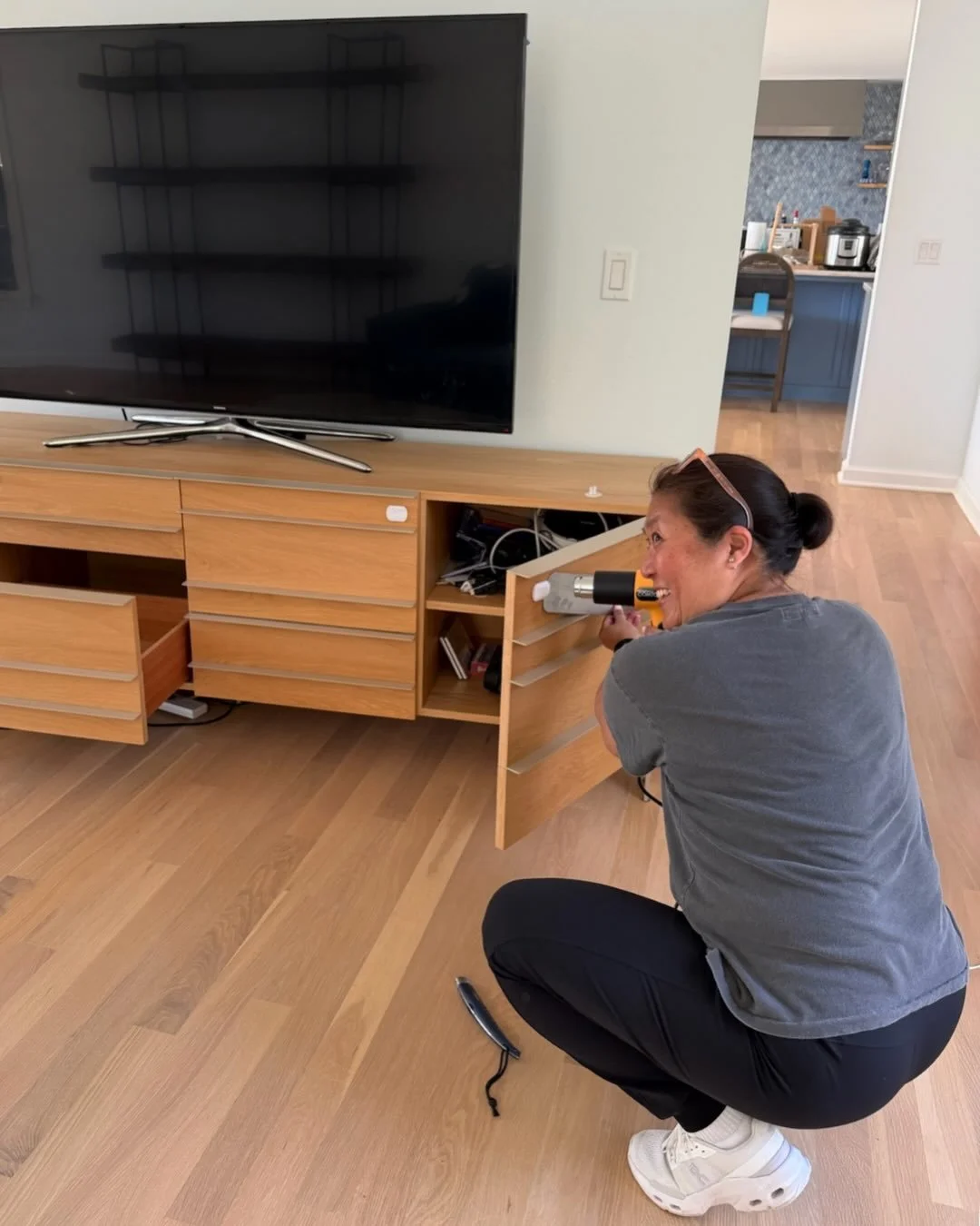 Only in real estate: buying a heat gun to remove (many, many) stickers from a client&rsquo;s furniture. 

Some days it&rsquo;s strategy, negotiations, and presentation. Other days&hellip; it&rsquo;s this. Heat guns, a spatula, sneakers, joggers, and 