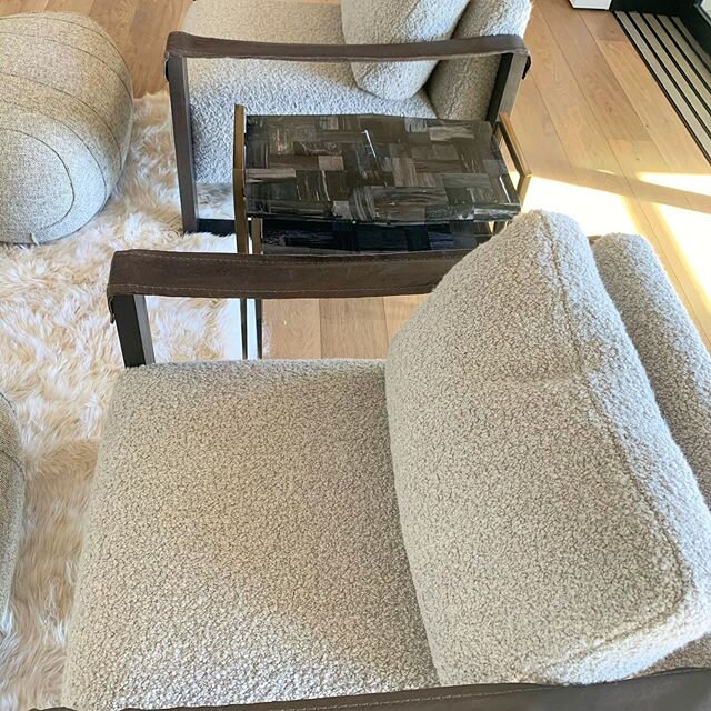Things are trickling at the Rancho Sante Fe job site. I am in love with these Verellen chairs and marble nesting tables that we selected.  #suzannemariuccidesign #interiordesign #interiordecorating #designergallerysandiego #verellenfurniture #ranchos