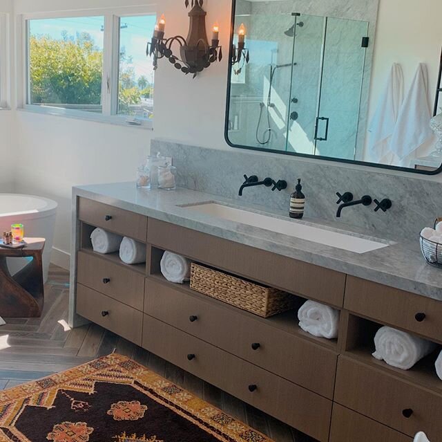 Bird Rock client master bath remodel not 100% done yet. Waiting for a custom bench but thought I would give you an update pic with a reminder of the before picture. So happy how this turned out and can&rsquo;t wait for it to be professionally photogr