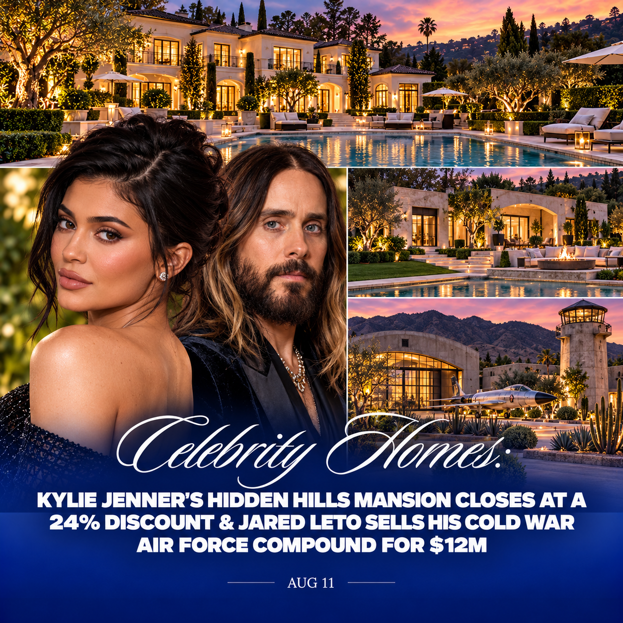 Celebrity Homes: Kylie Jenner’s Hidden Hills Mansion Closes at a 24% Discount &amp; Jared Leto Sells His Cold War Air Force Compound for $12M