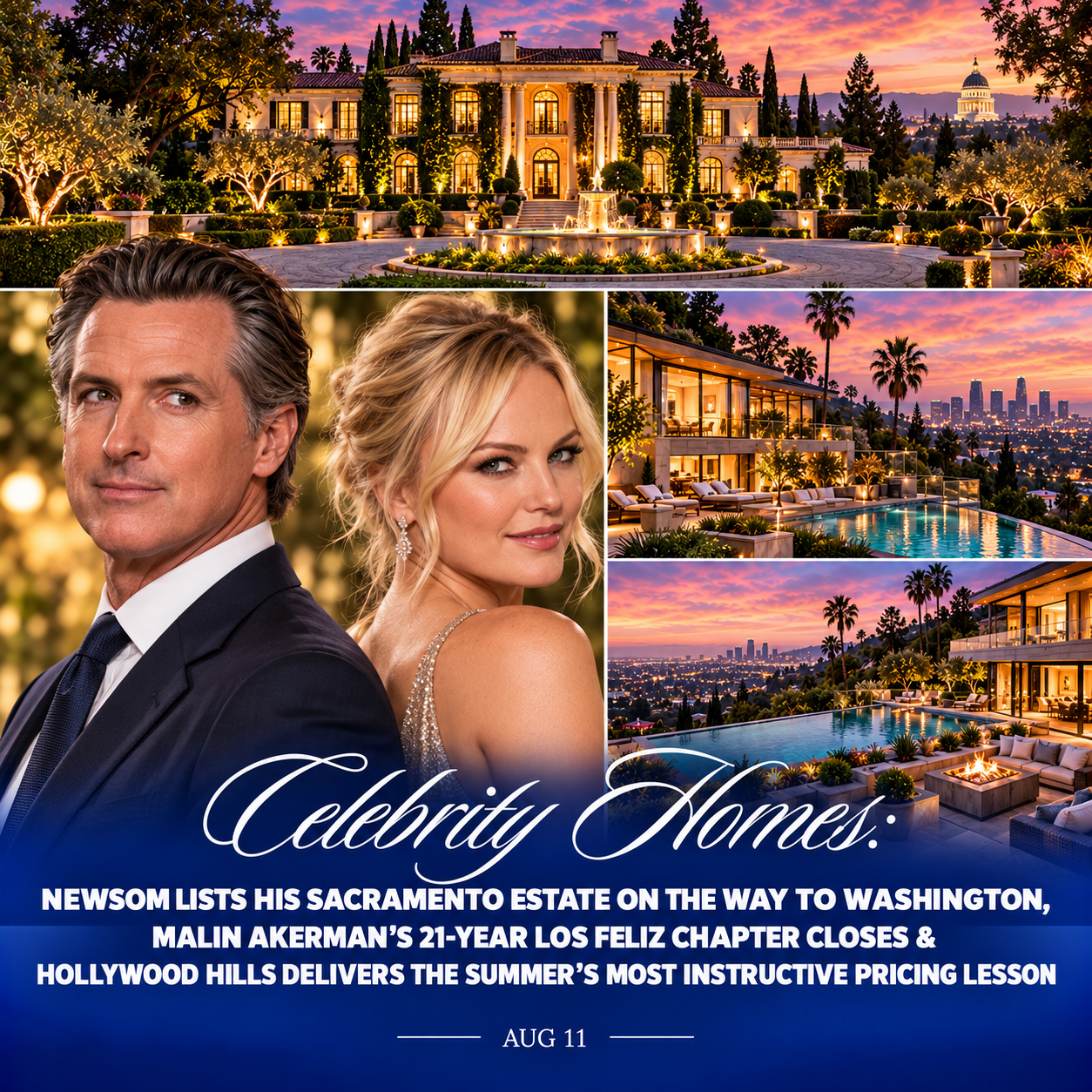  Newsom Lists His Sacramento Estate on the Way to Washington, Malin Akerman's 21-Year Los Feliz Chapter Closes &amp; Hollywood Hills Delivers the Summer's Most Instructive Pricing Lesson